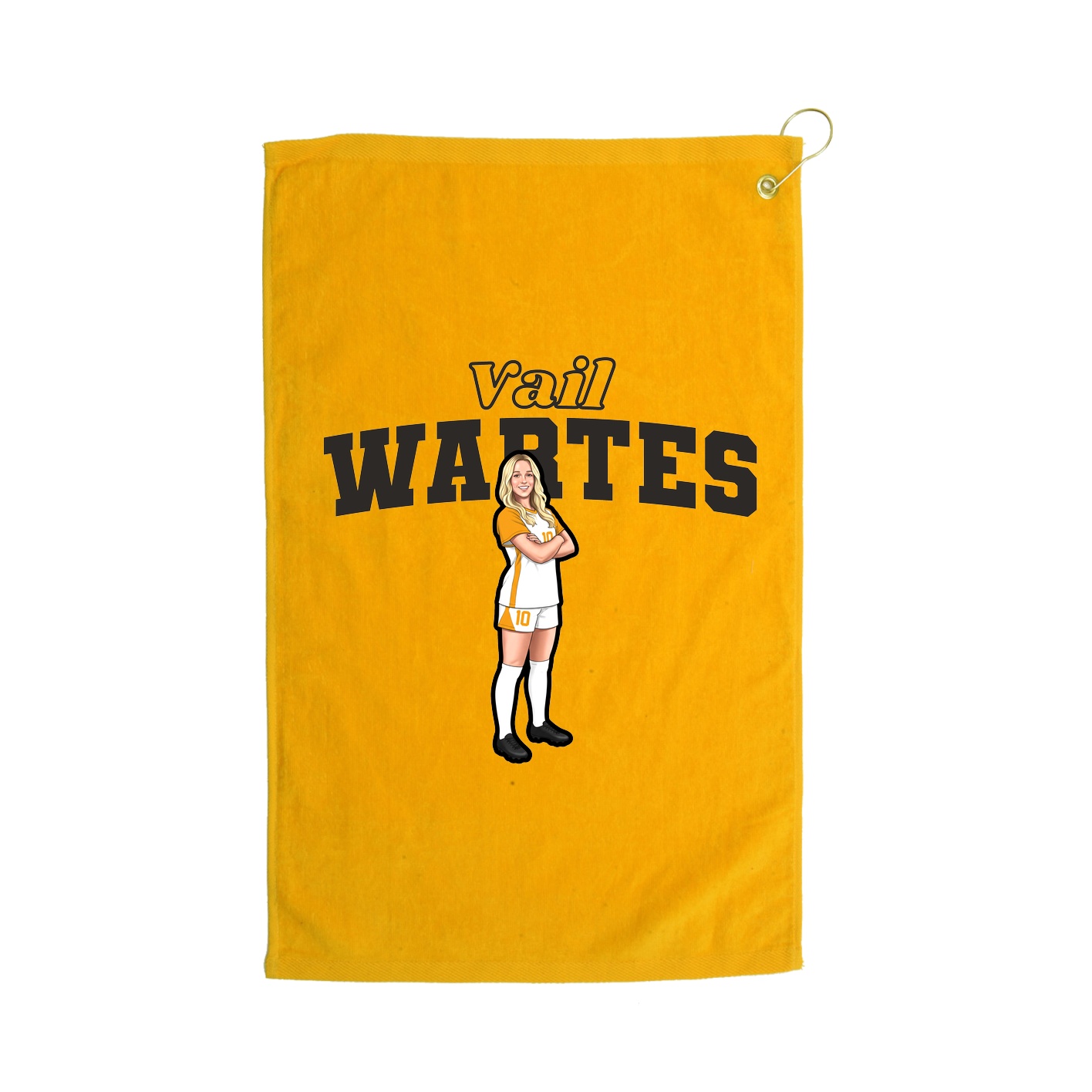 Golf Towel — Name Arch in Gold
