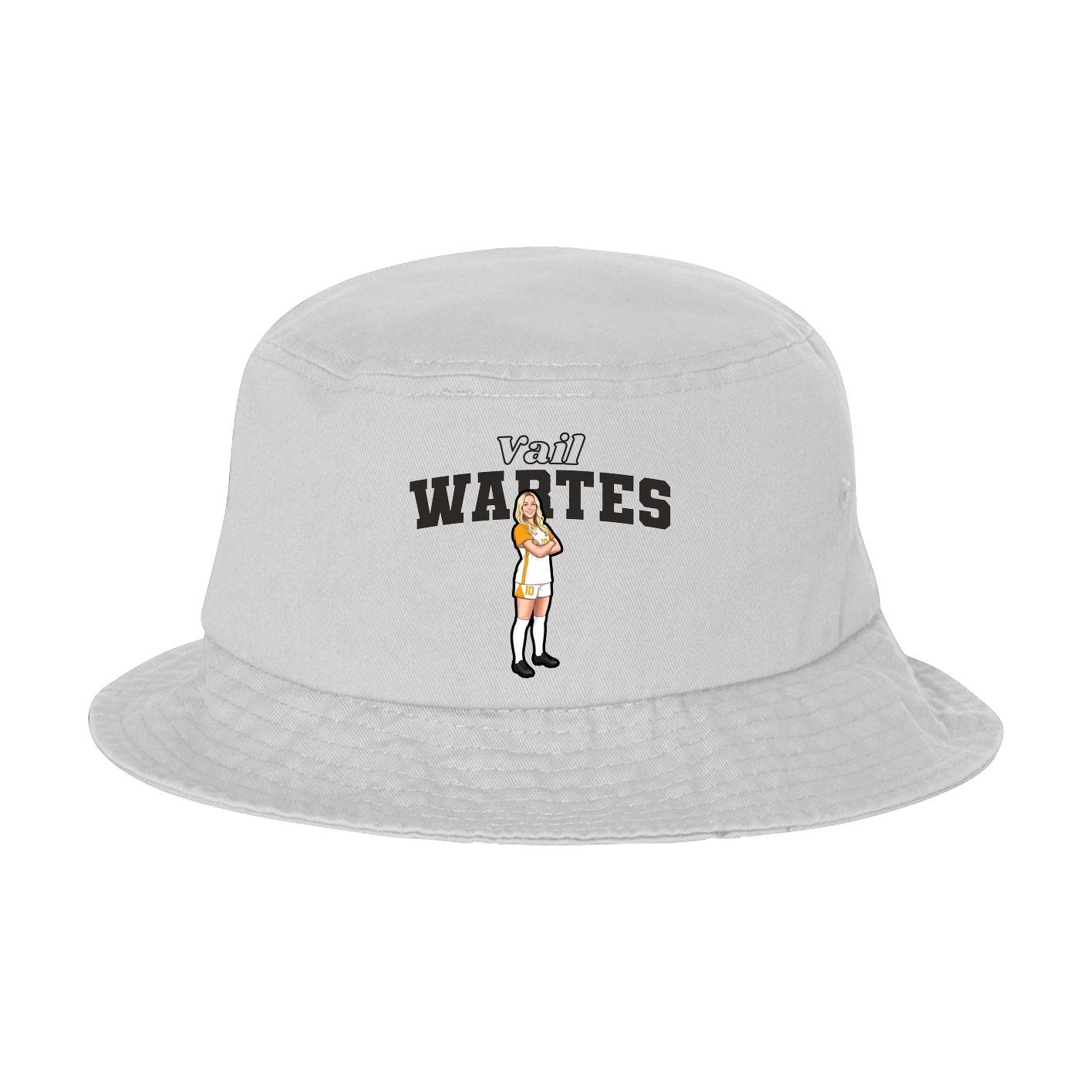 Bucket Cap — Name Arch in White