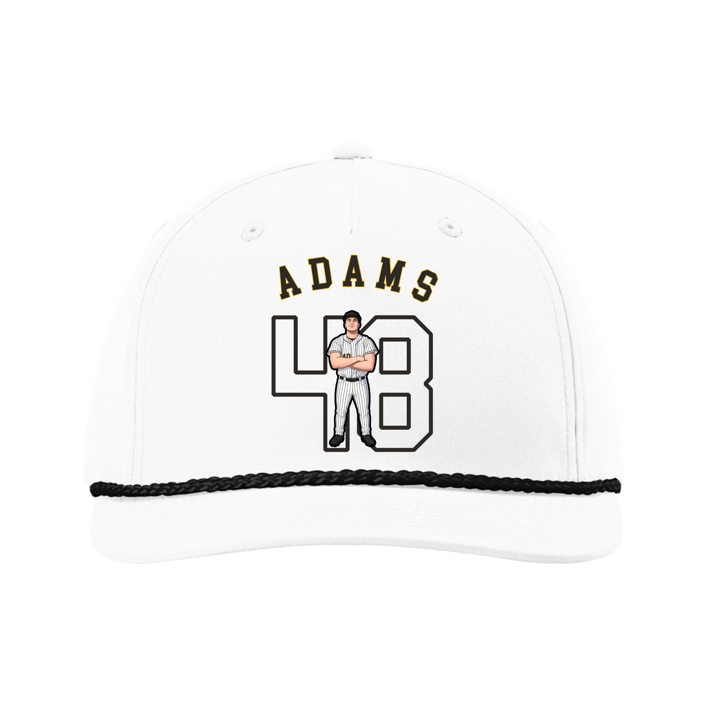 Five-Panel Classic Rope Cap — Shirsey Arch in White