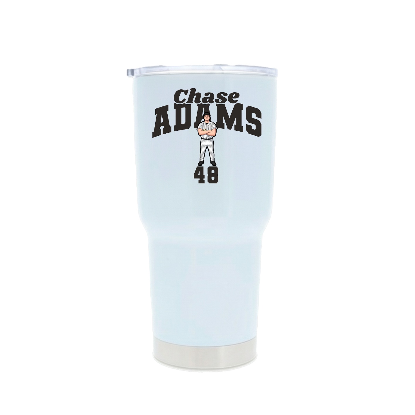 30oz Stainless Steel Tumbler — Signature Arch in White