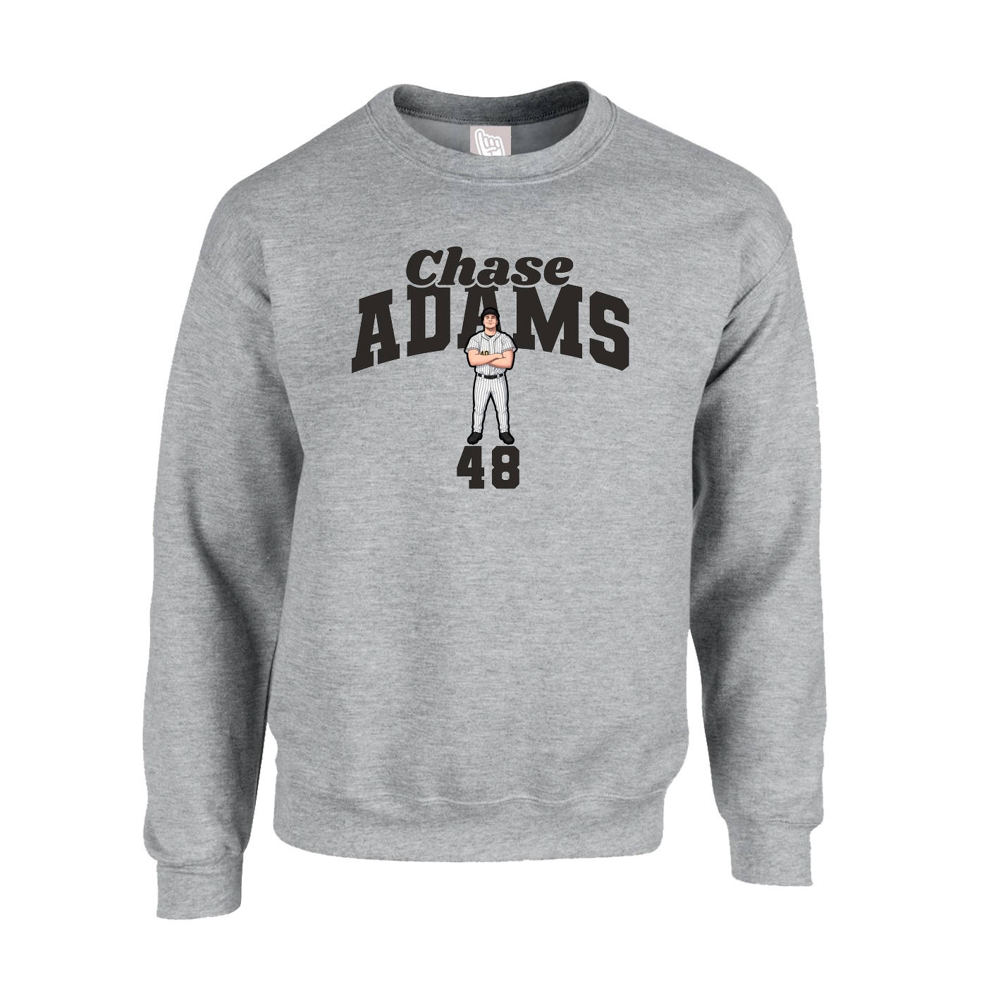 Fleece Crew — Signature Arch in Grey