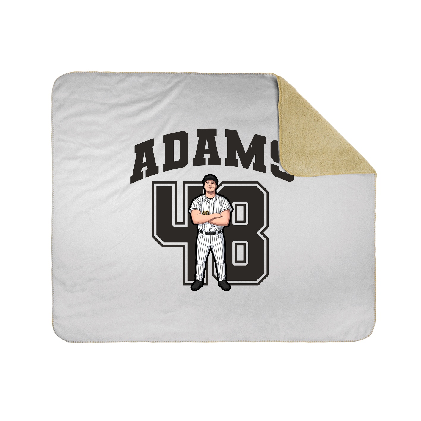 Throw Blanket — Number in White