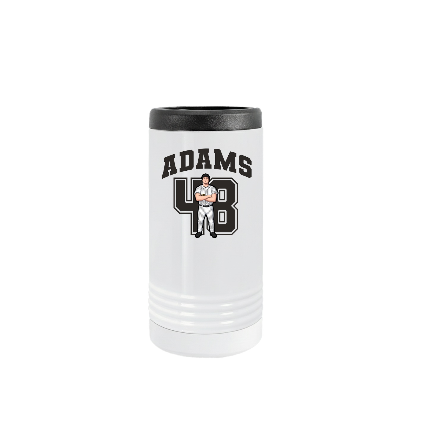 Slim Beverage Holder — Number in White