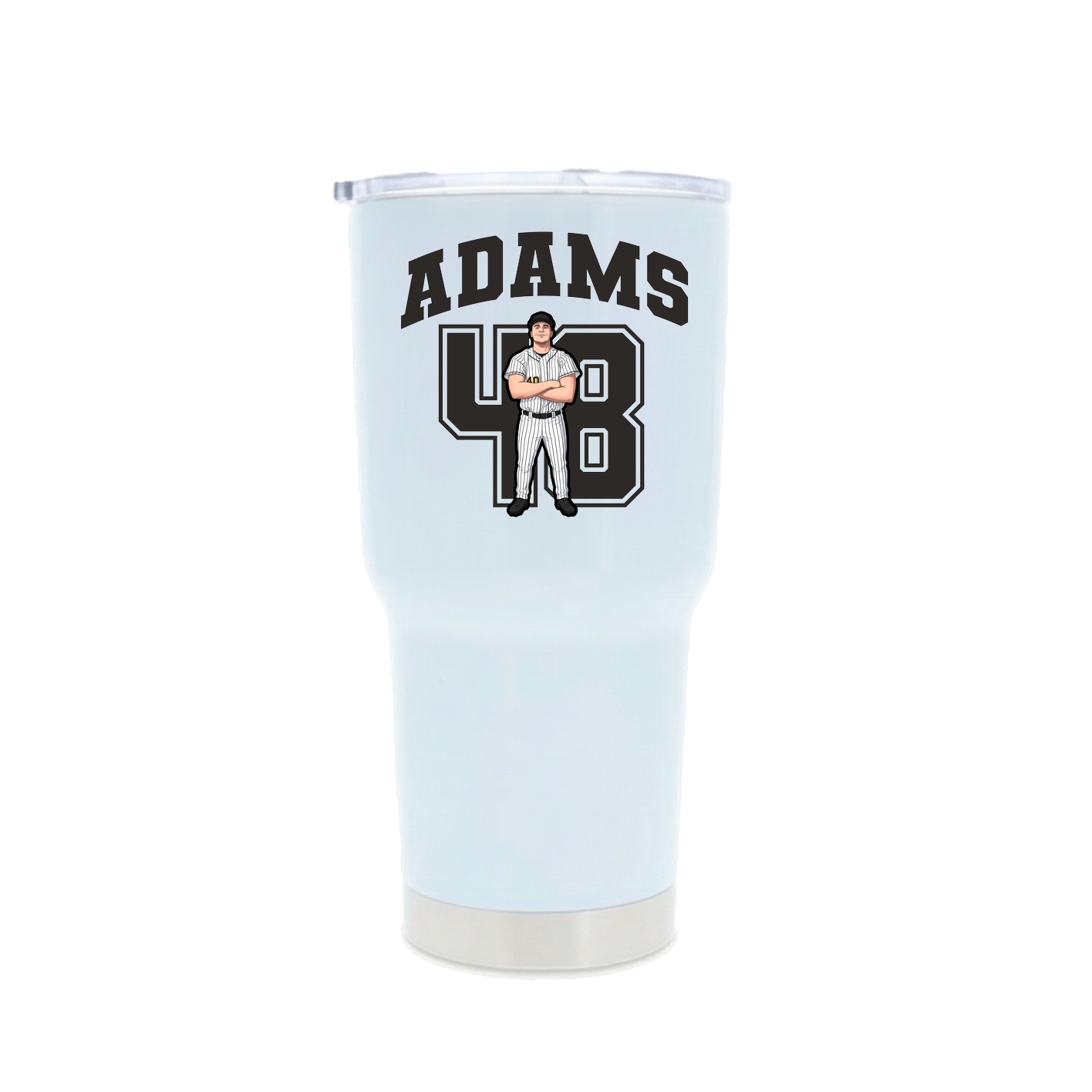 30oz Stainless Steel Tumbler — Number in White