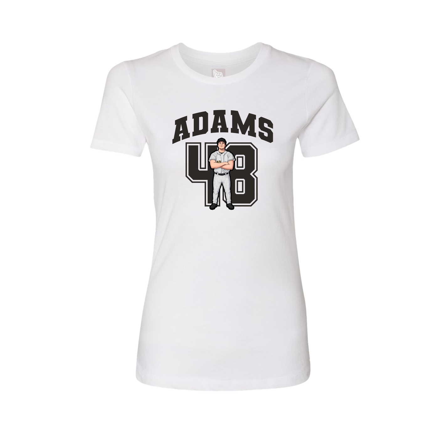 Fitted Women's Tee — Number in White