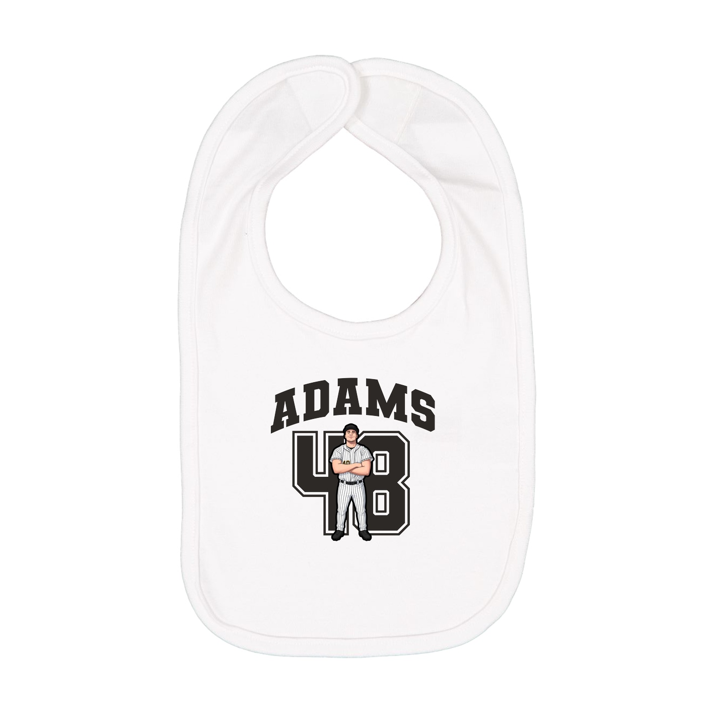 Infant Bib — Number in White
