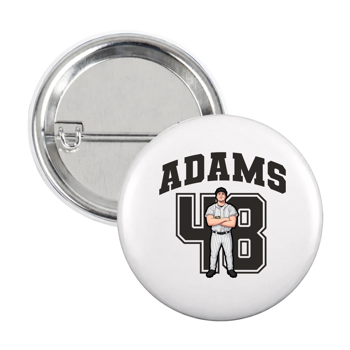 Game Day Button — Number in White