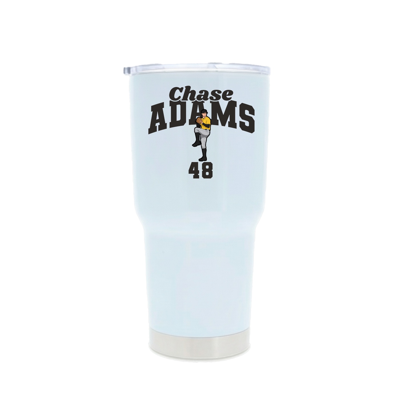 30oz Stainless Steel Tumbler — Signature Arch in White