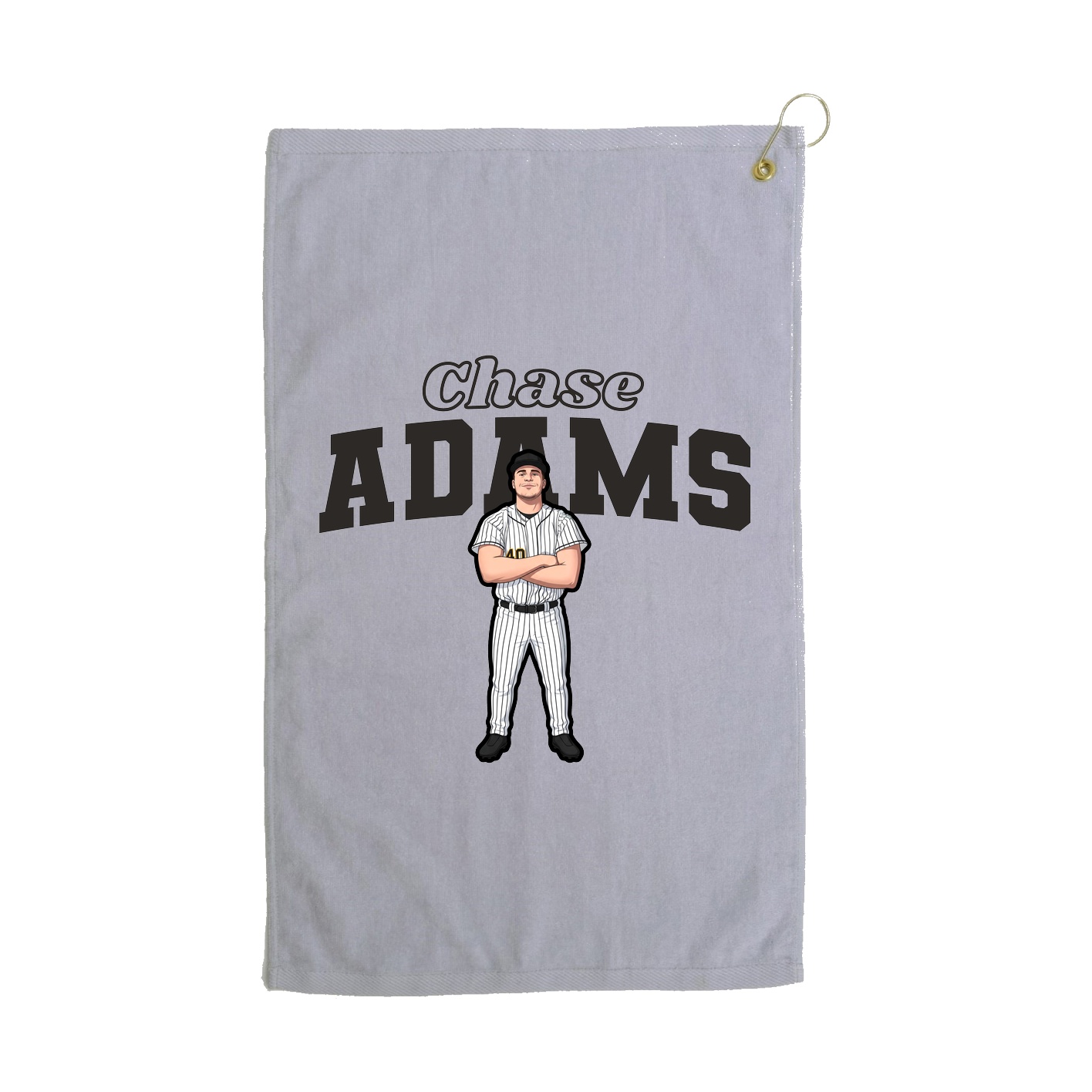 Golf Towel — Name Arch in Grey