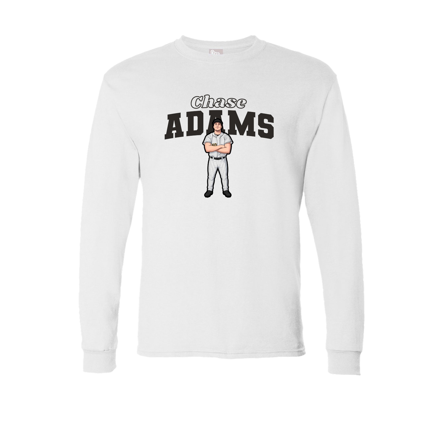 Long Sleeve Tee — Name Arch in White