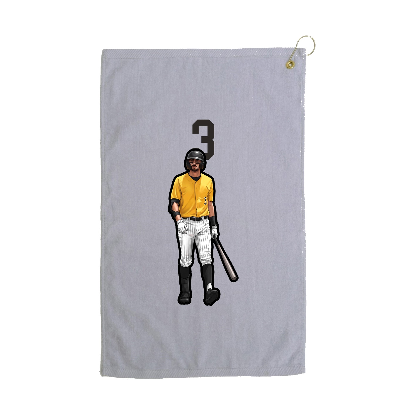 Golf Towel — Number Top in Grey