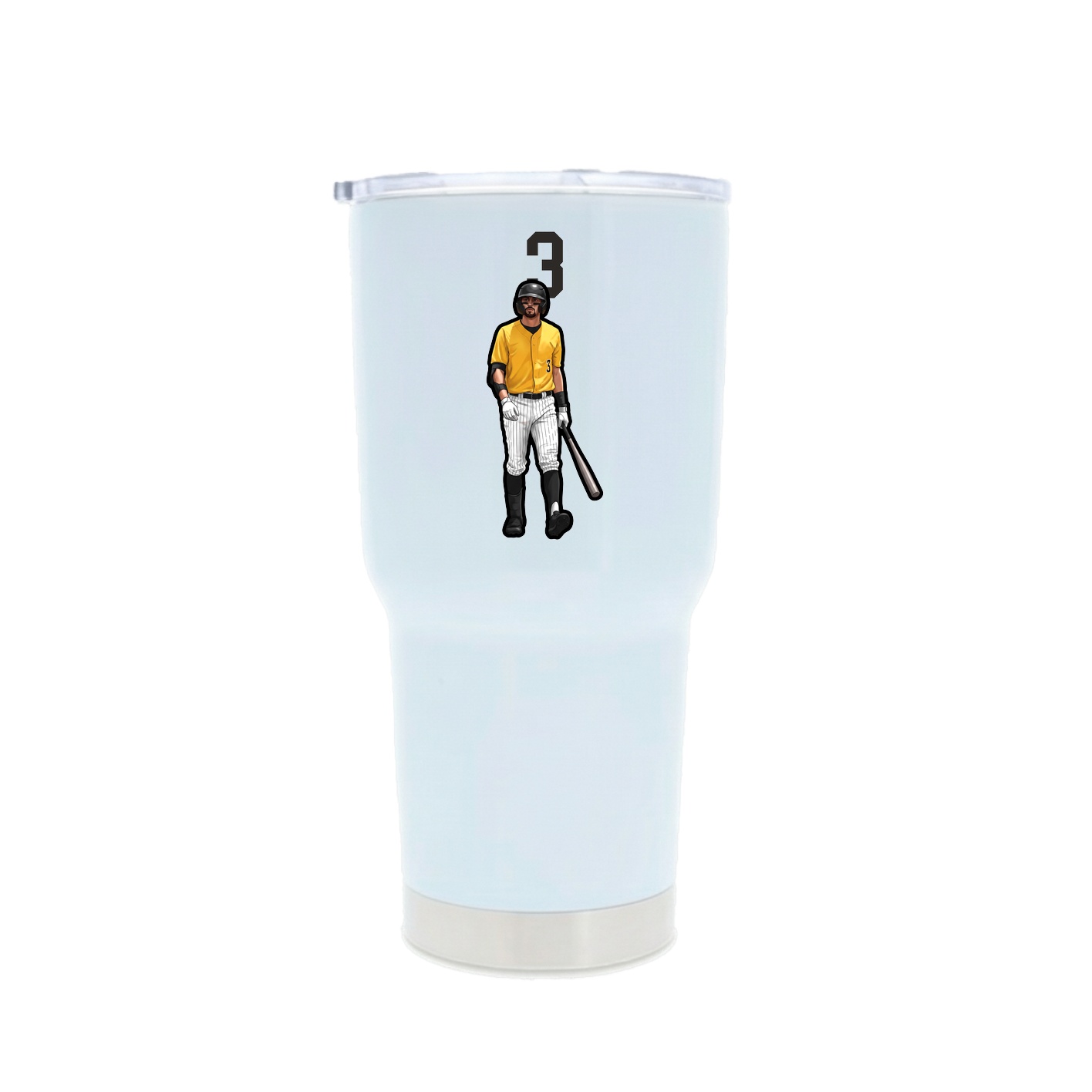 30oz Stainless Steel Tumbler — Number Top in White