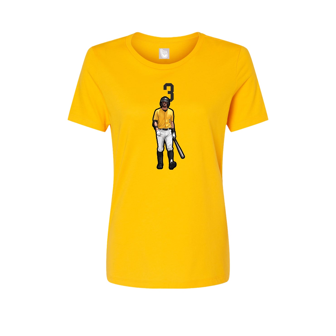 Fitted Women's Tee — Number Top in Gold