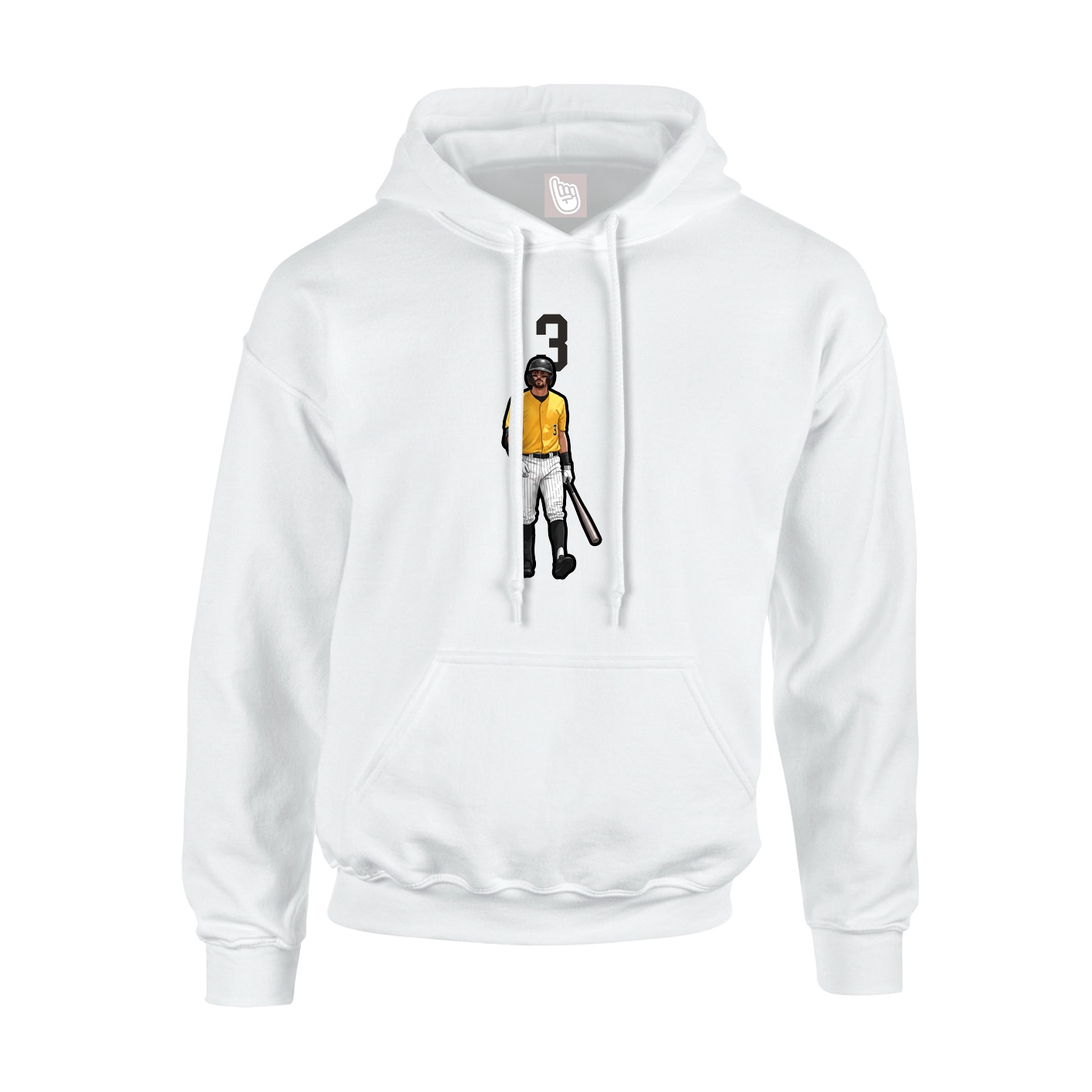 Youth Hoodie — Number Top in White