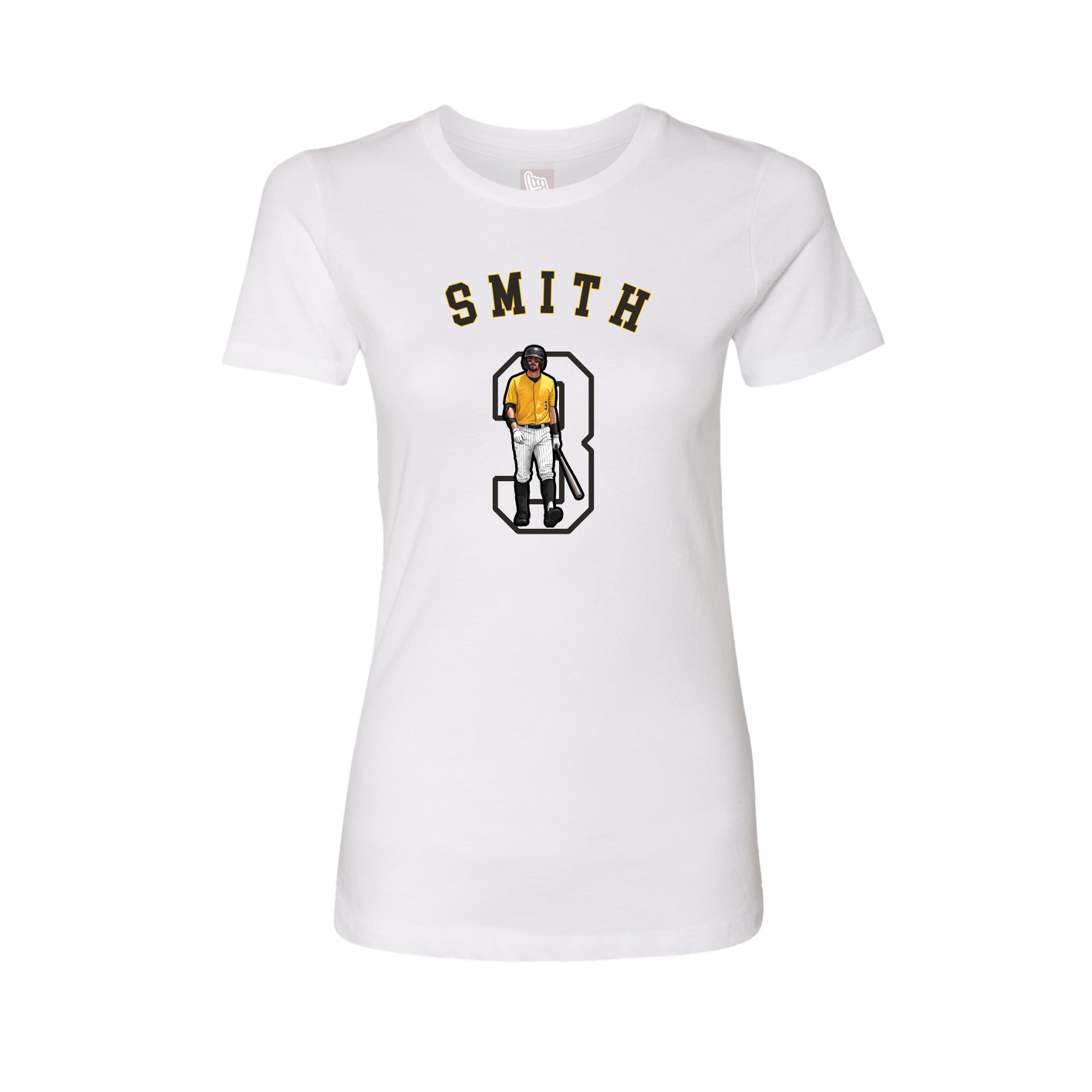 Fitted Women's Tee — Shirsey Arch in White