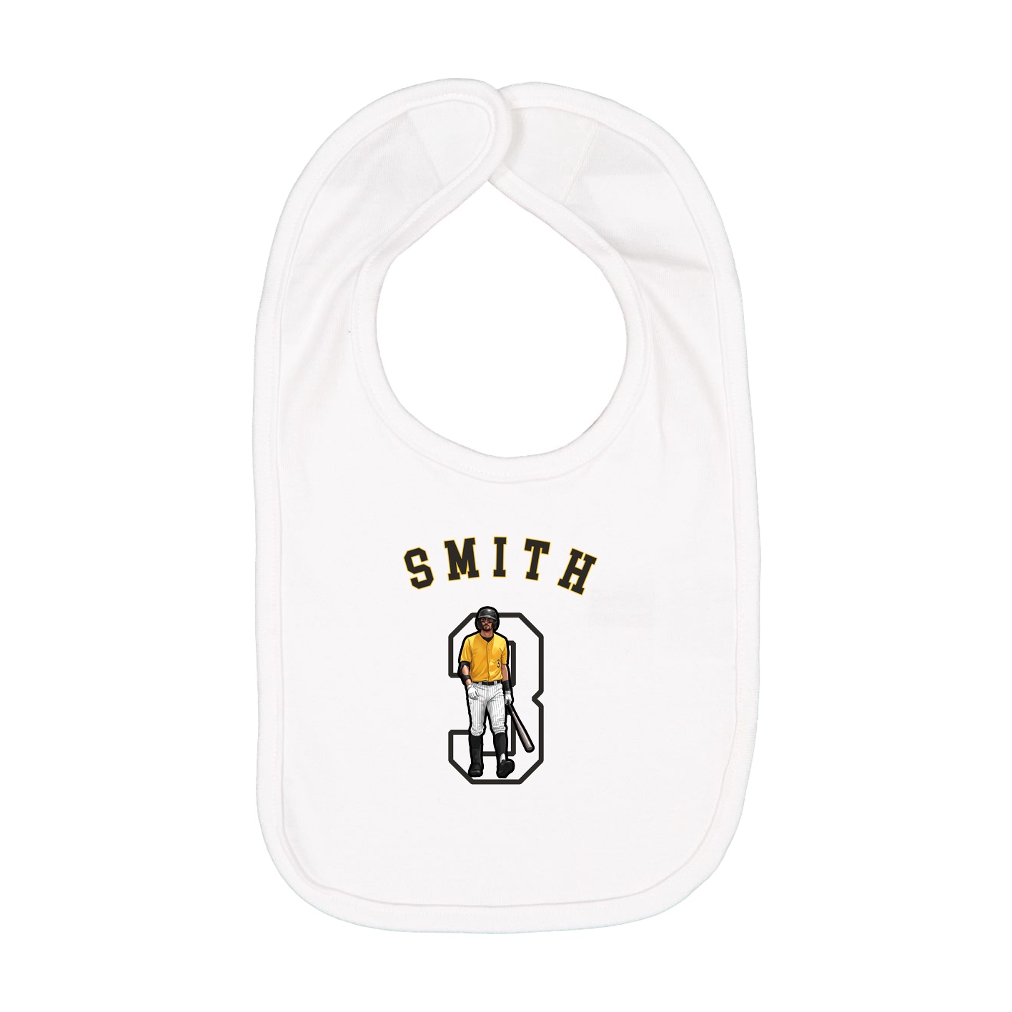 Infant Bib — Shirsey Arch in White