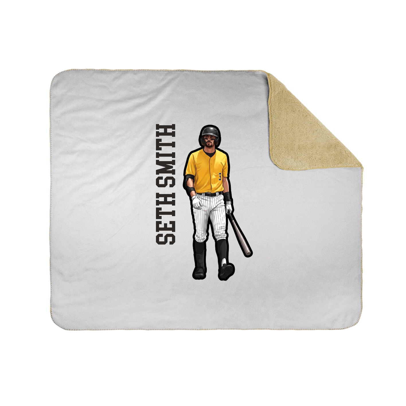 Throw Blanket — Name Vertical in White