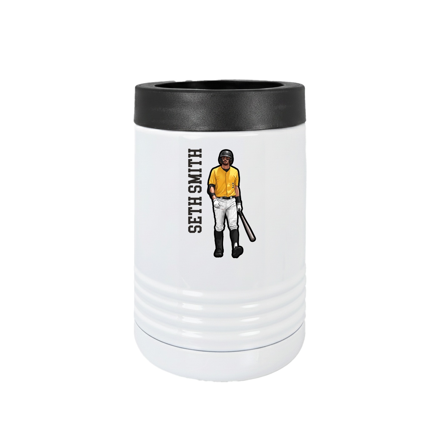 Beverage Holder — Name Vertical in White