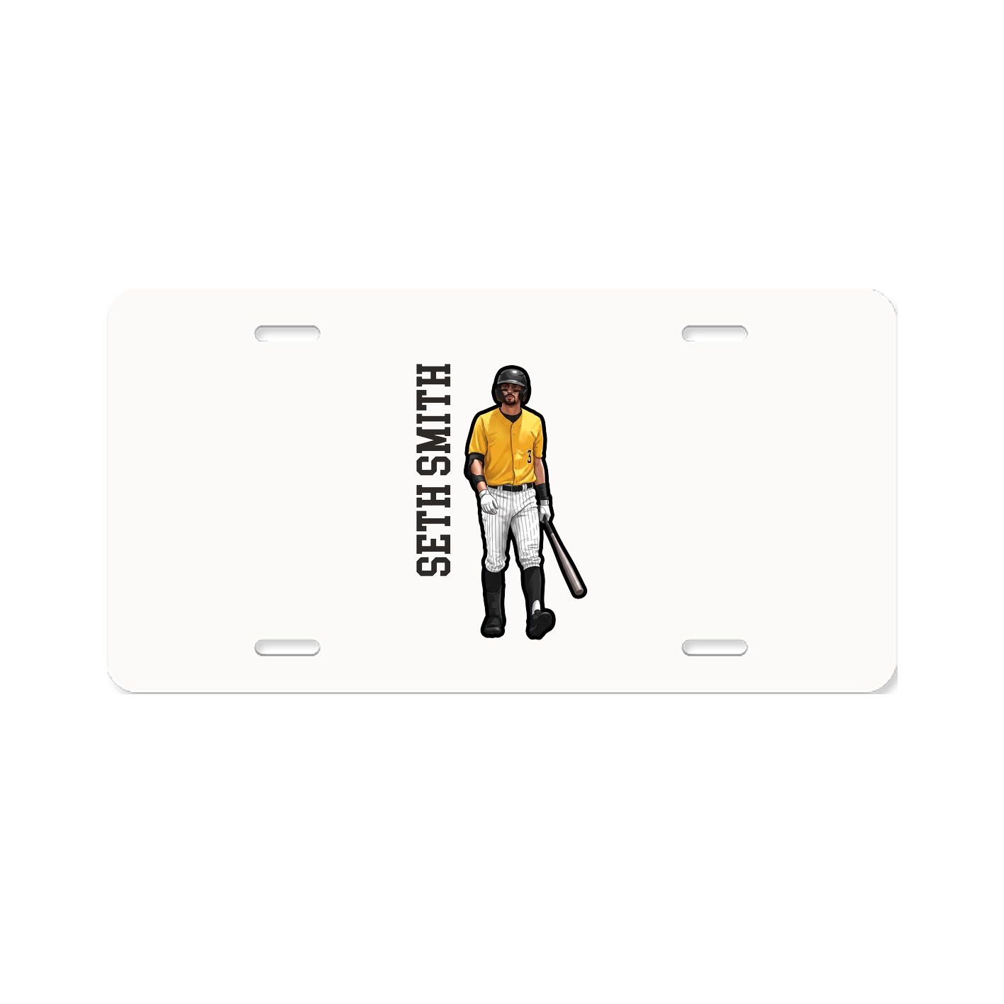 License Plate — Name Vertical in Classic