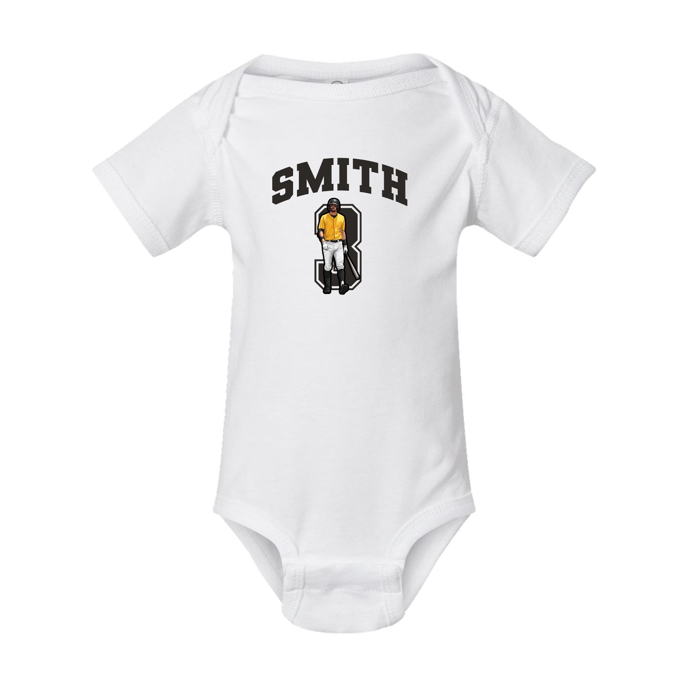 Baby Onesie — Number in White
