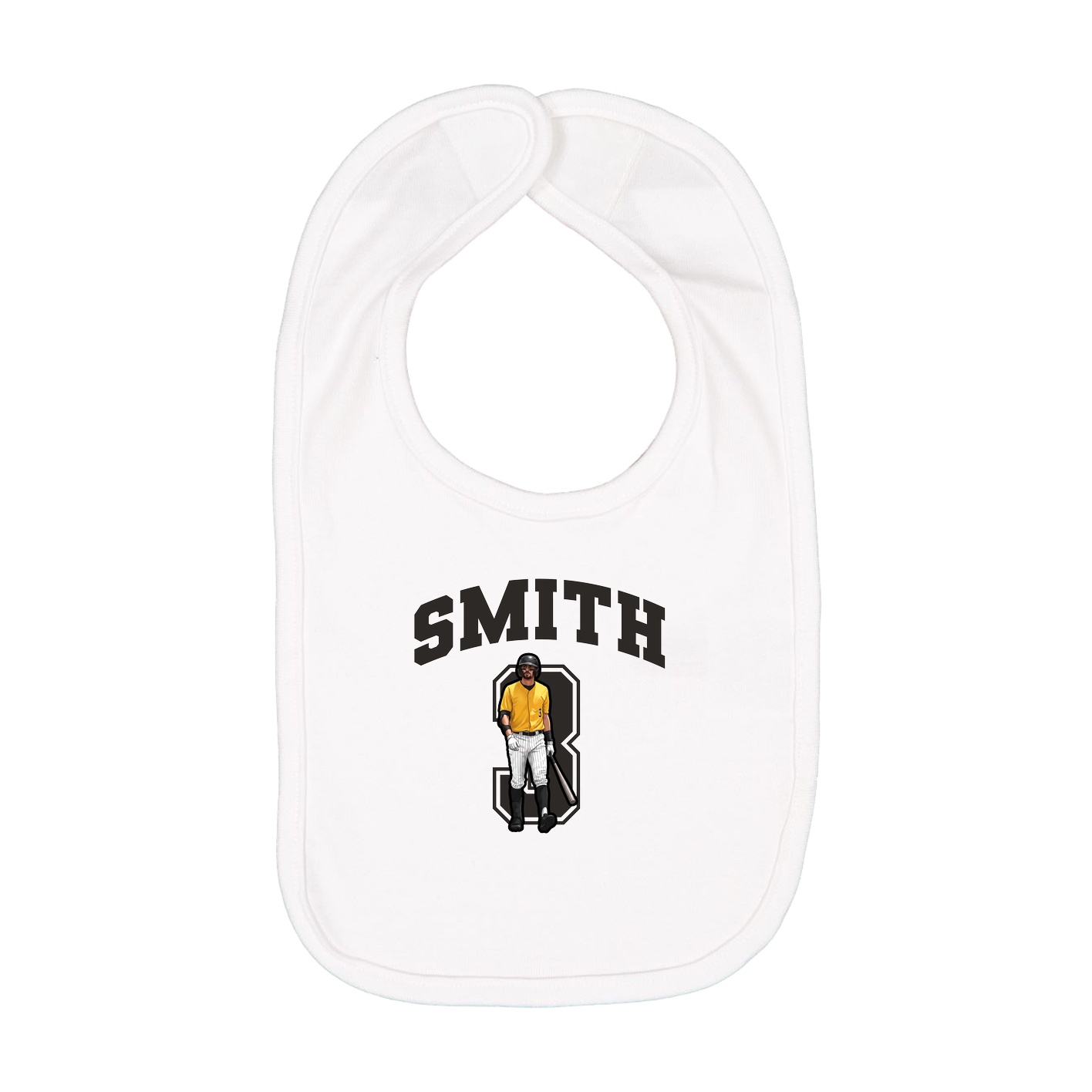 Infant Bib — Number in White