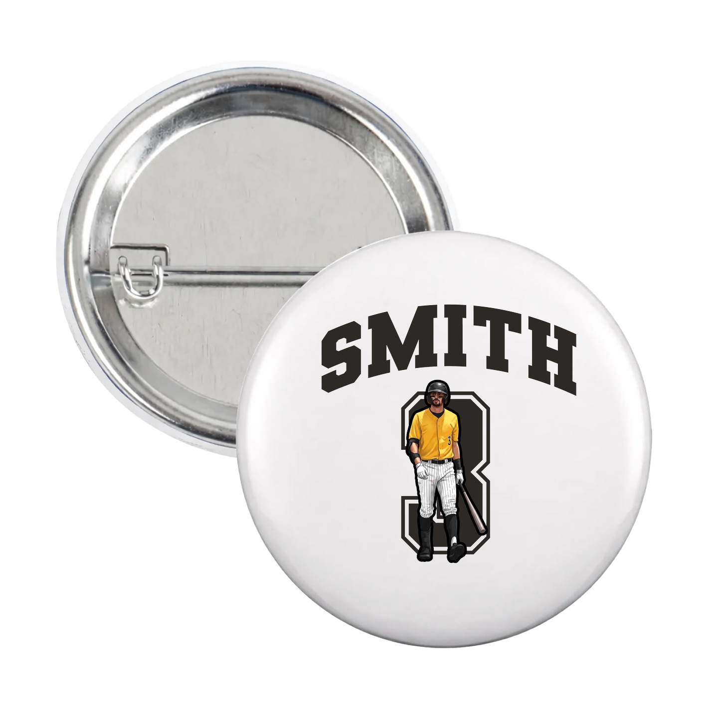 Game Day Button — Number in White