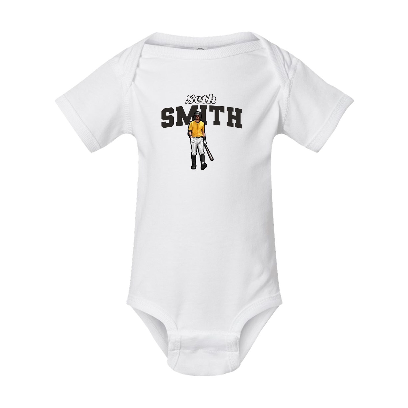 Baby Onesie — Name Arch in White