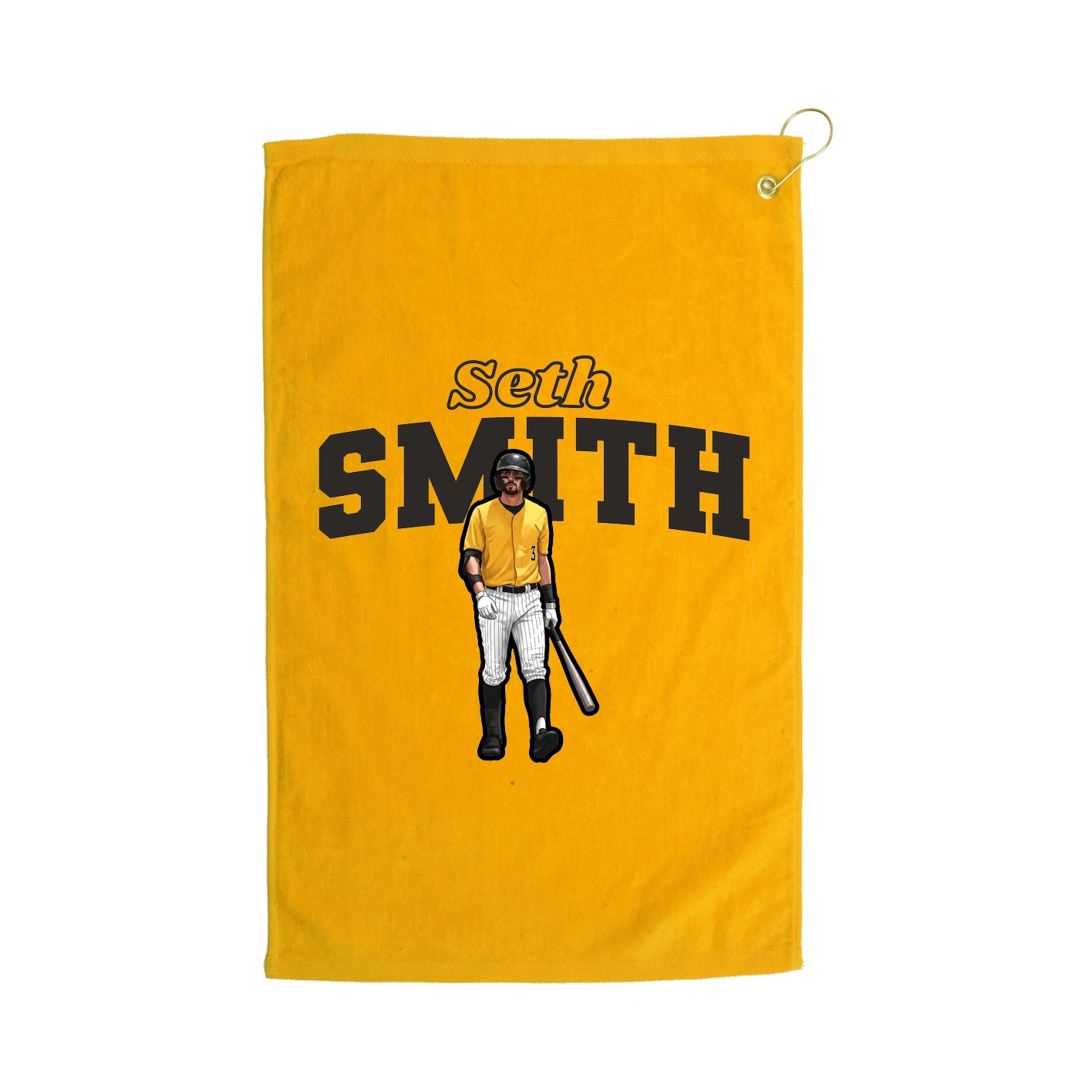 Golf Towel — Name Arch in Gold