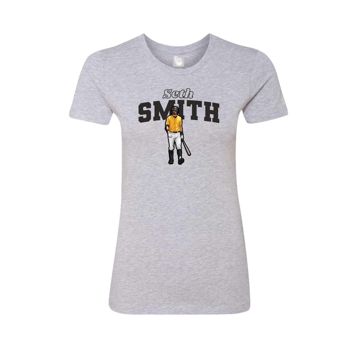 Fitted Women's Tee — Name Arch in Grey
