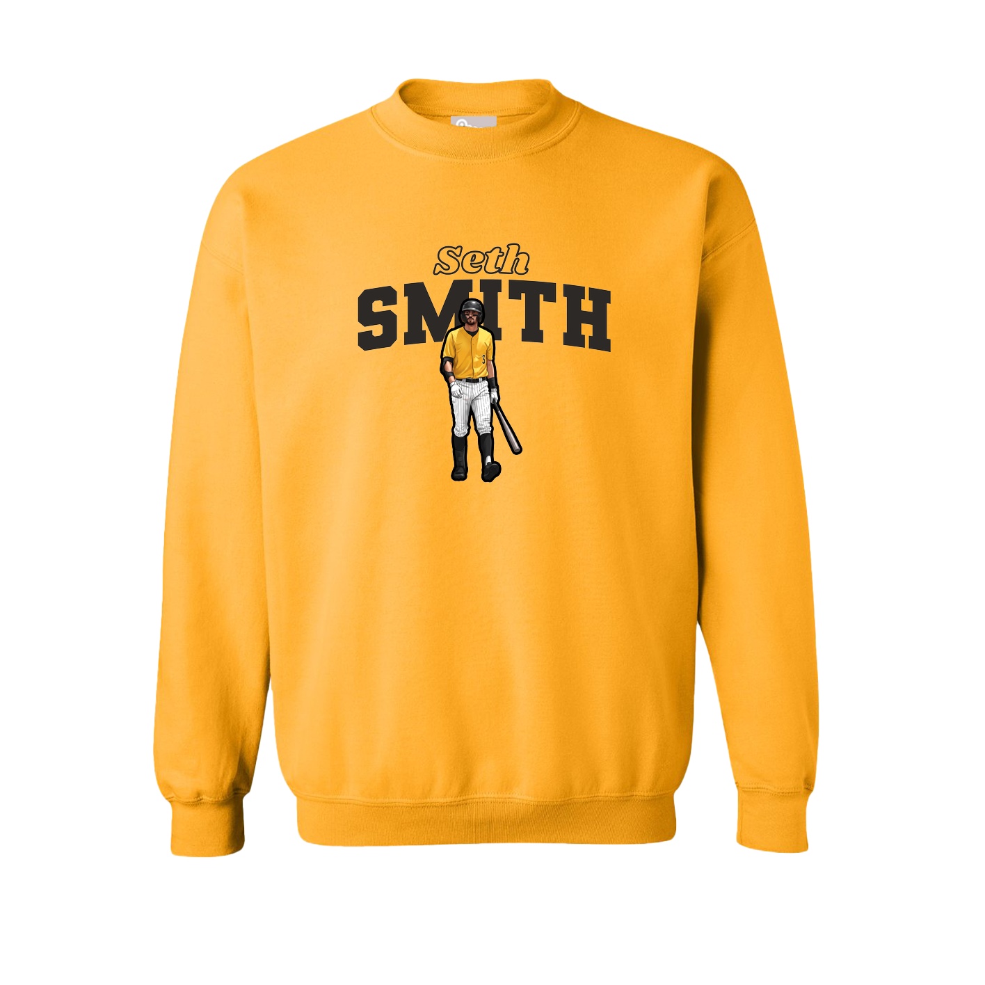 Fleece Crew — Name Arch in Gold