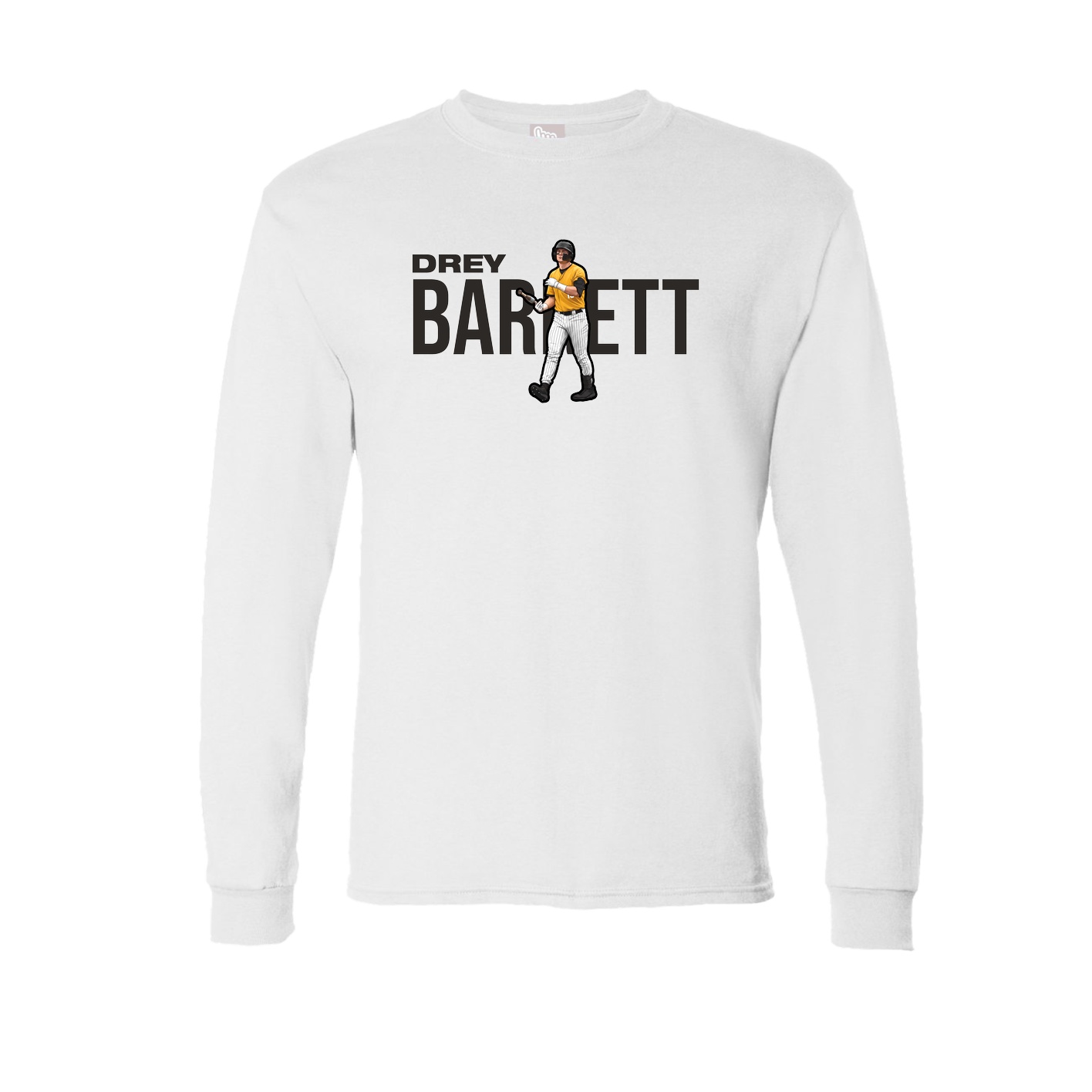 Long Sleeve Tee — Player Name in White