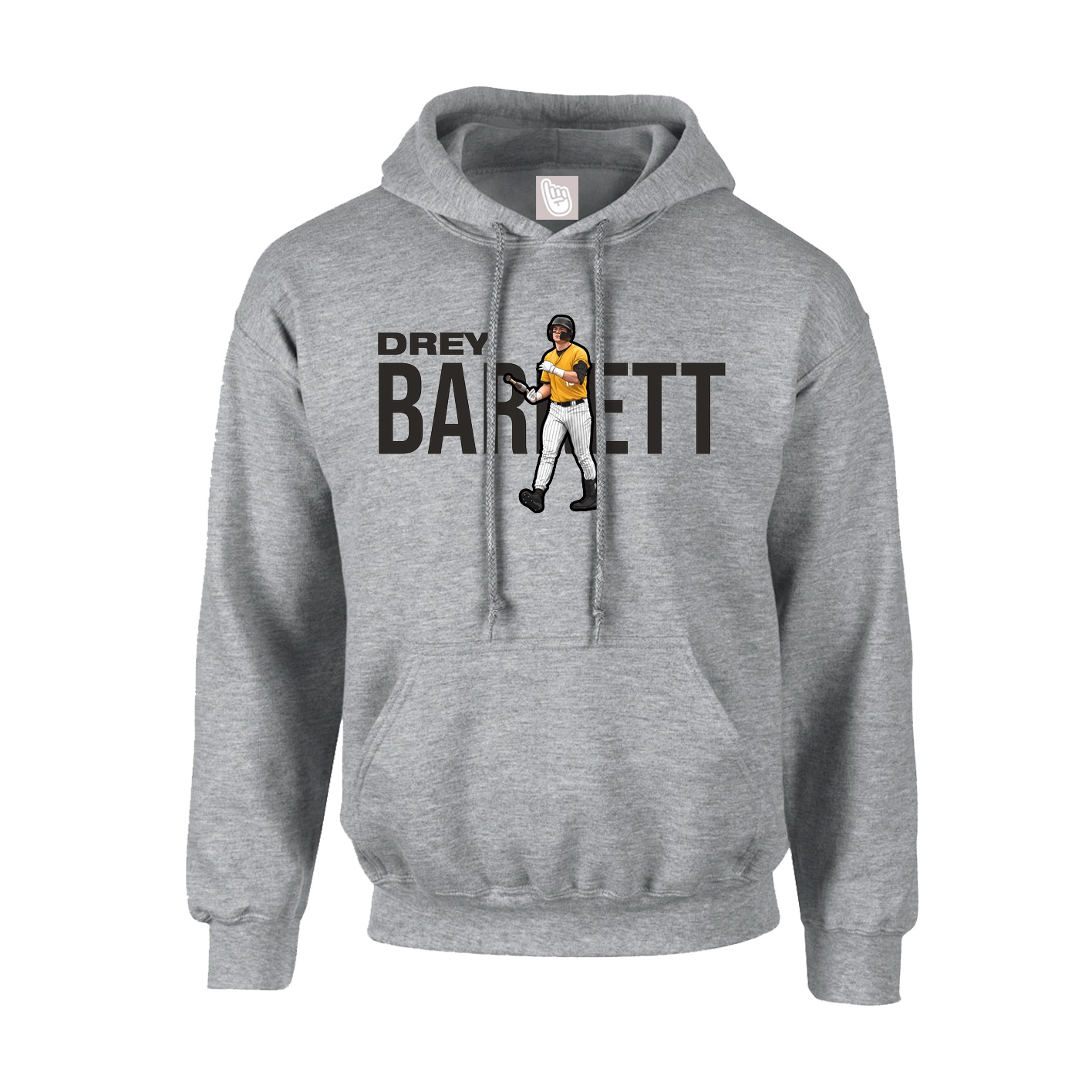 Hoodie — Player Name in Grey