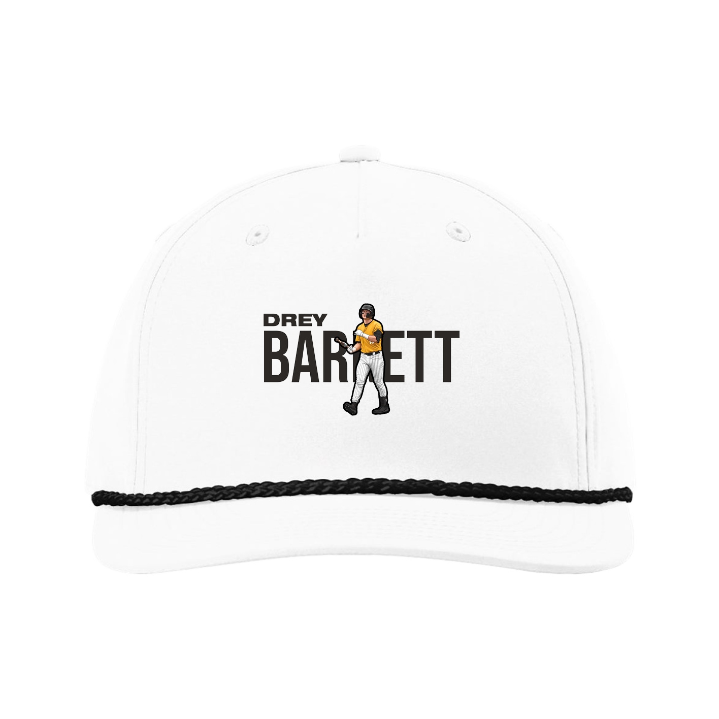 Five-Panel Classic Rope Cap — Player Name in White