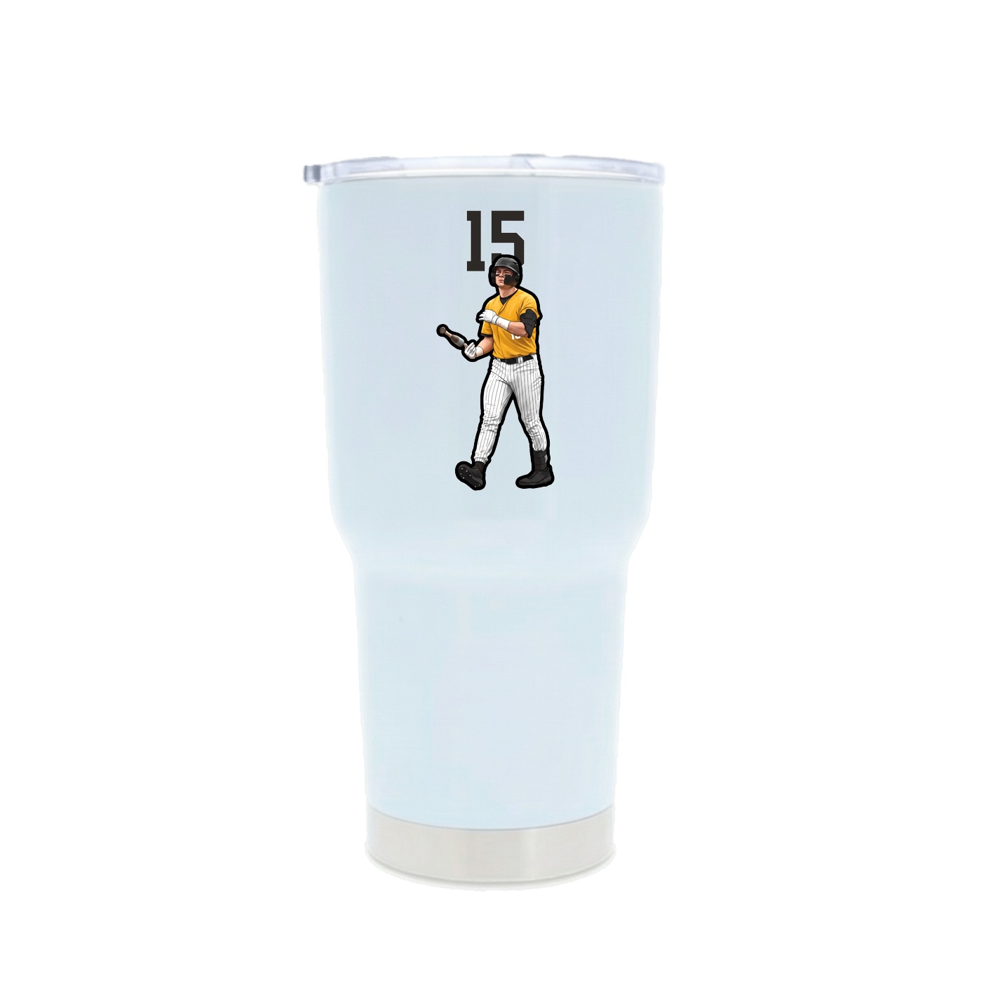 30oz Stainless Steel Tumbler — Number Top in White
