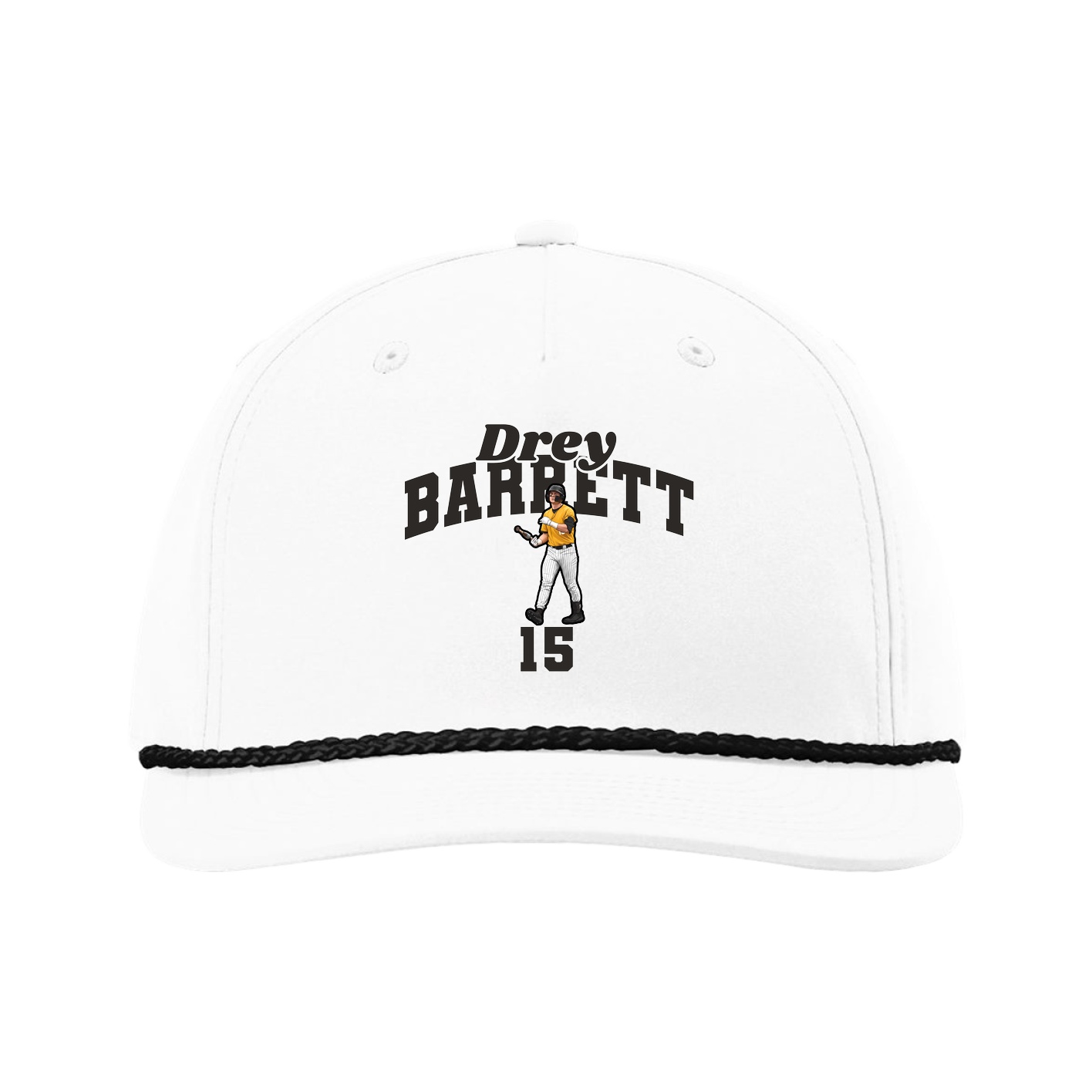 Five-Panel Classic Rope Cap — Signature Arch in White