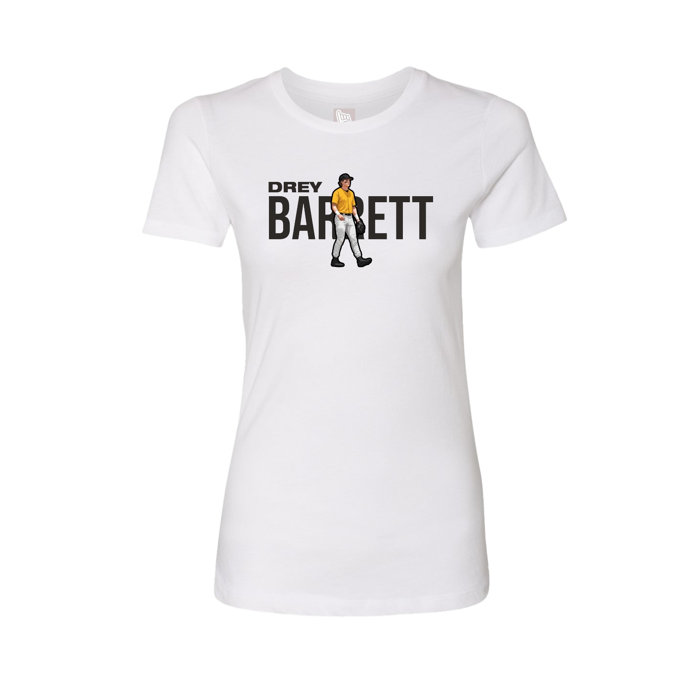 Fitted Women's Tee — Player Name in White