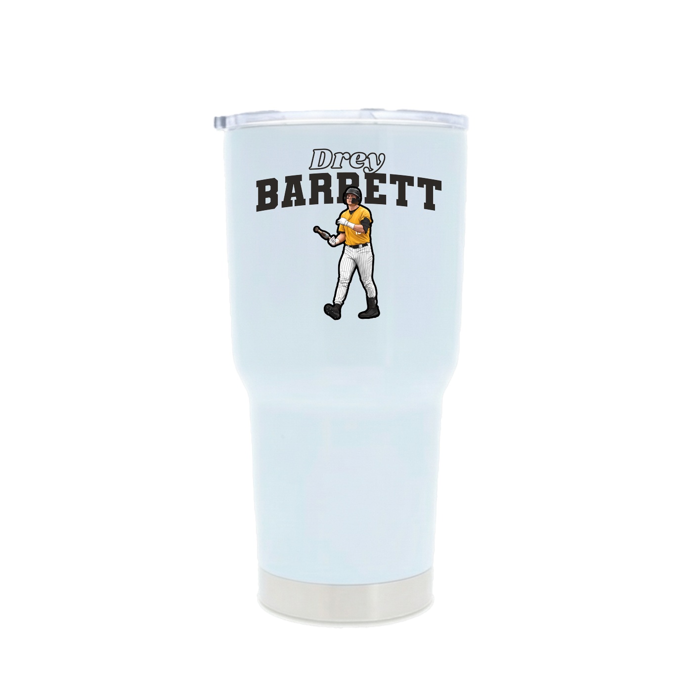 30oz Stainless Steel Tumbler — Name Arch in White