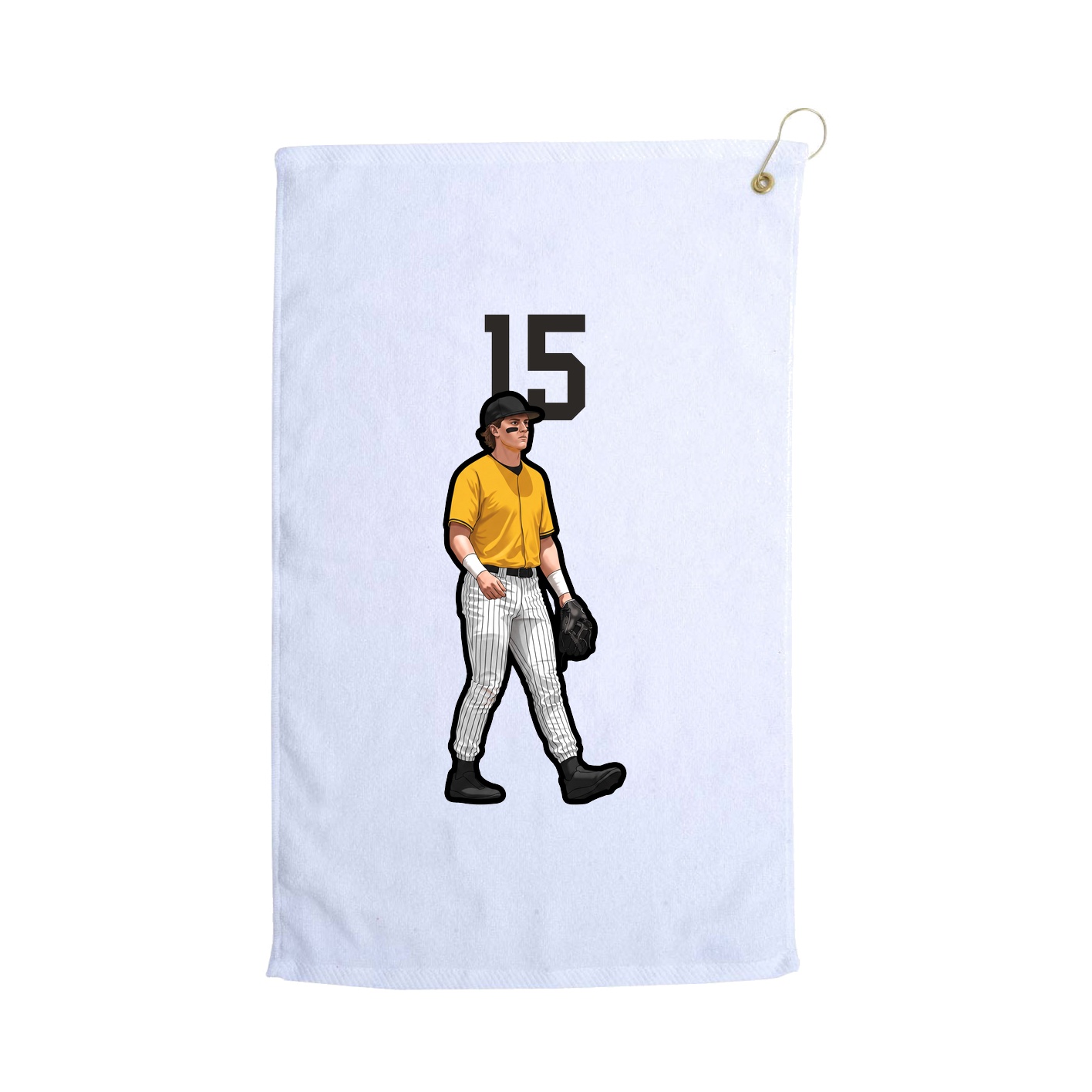 Golf Towel — Number Top in White