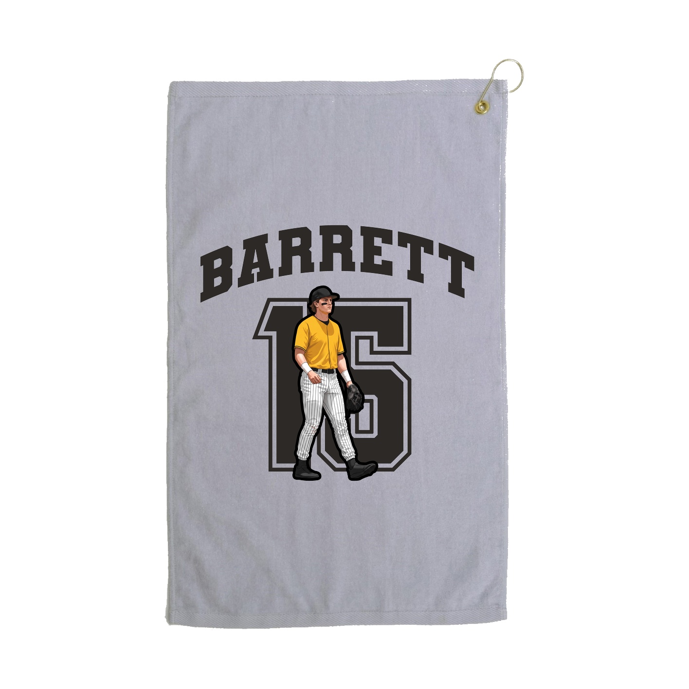 Golf Towel — Number in Grey