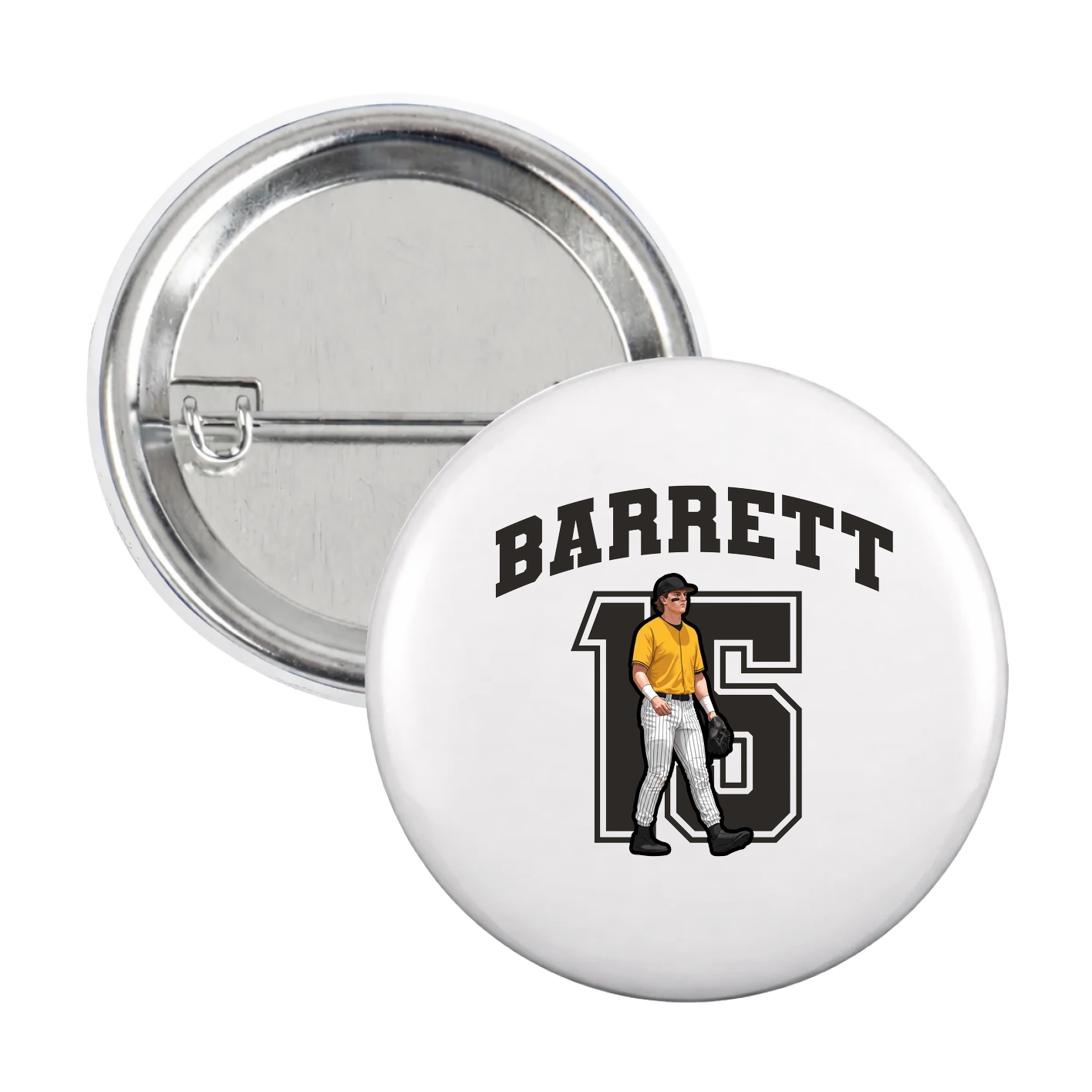 Game Day Button — Number in White