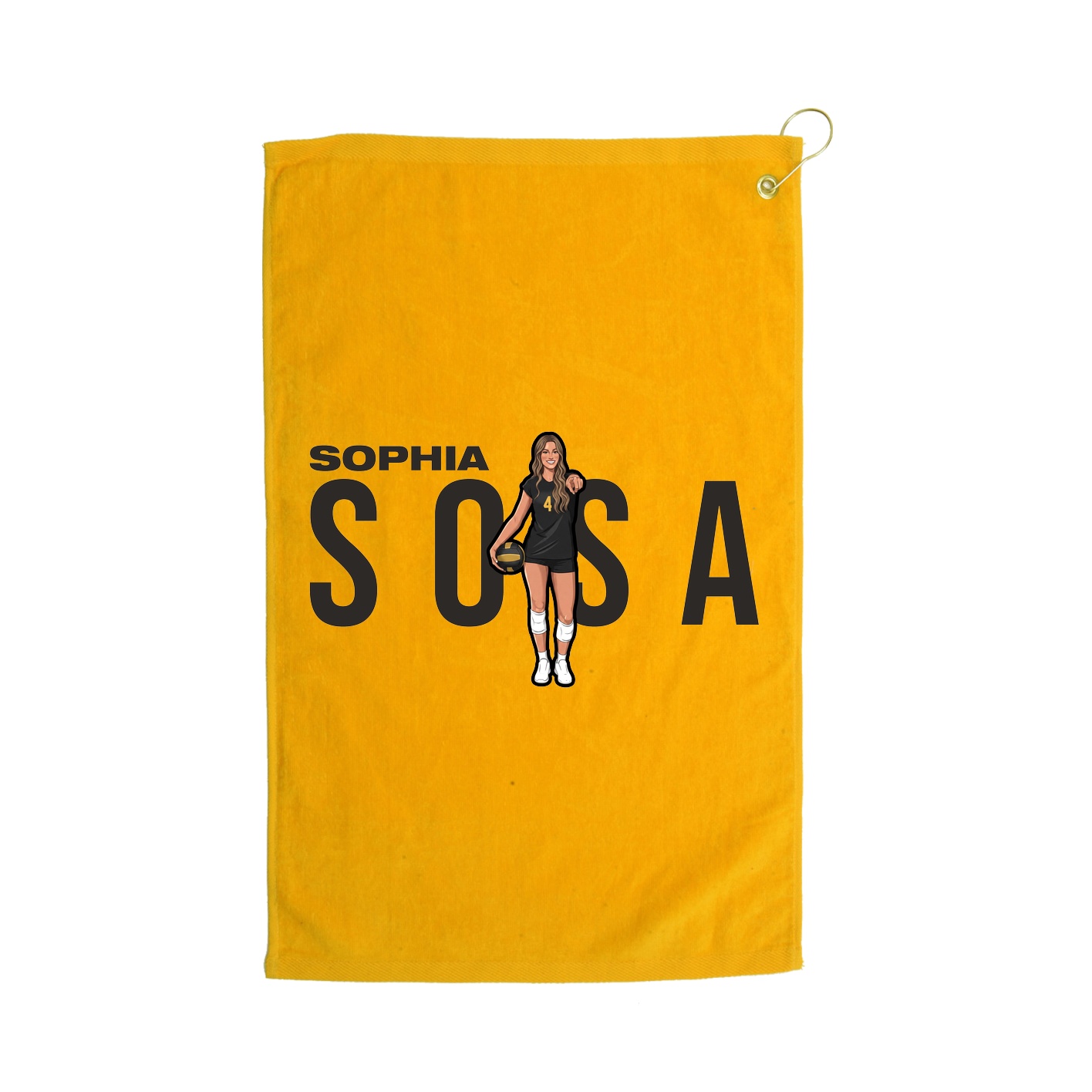 Golf Towel — Player Name in Gold