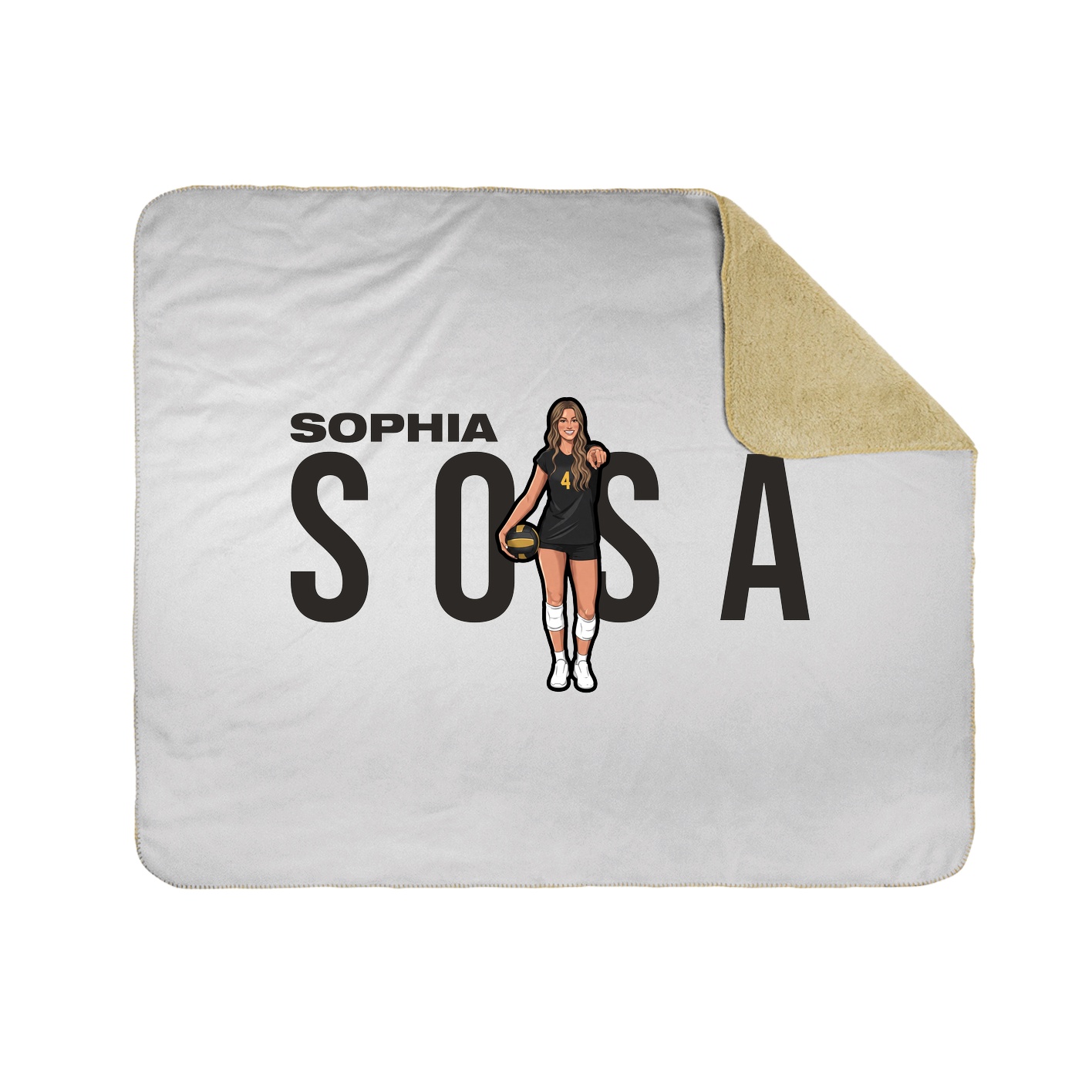 Throw Blanket — Player Name in White