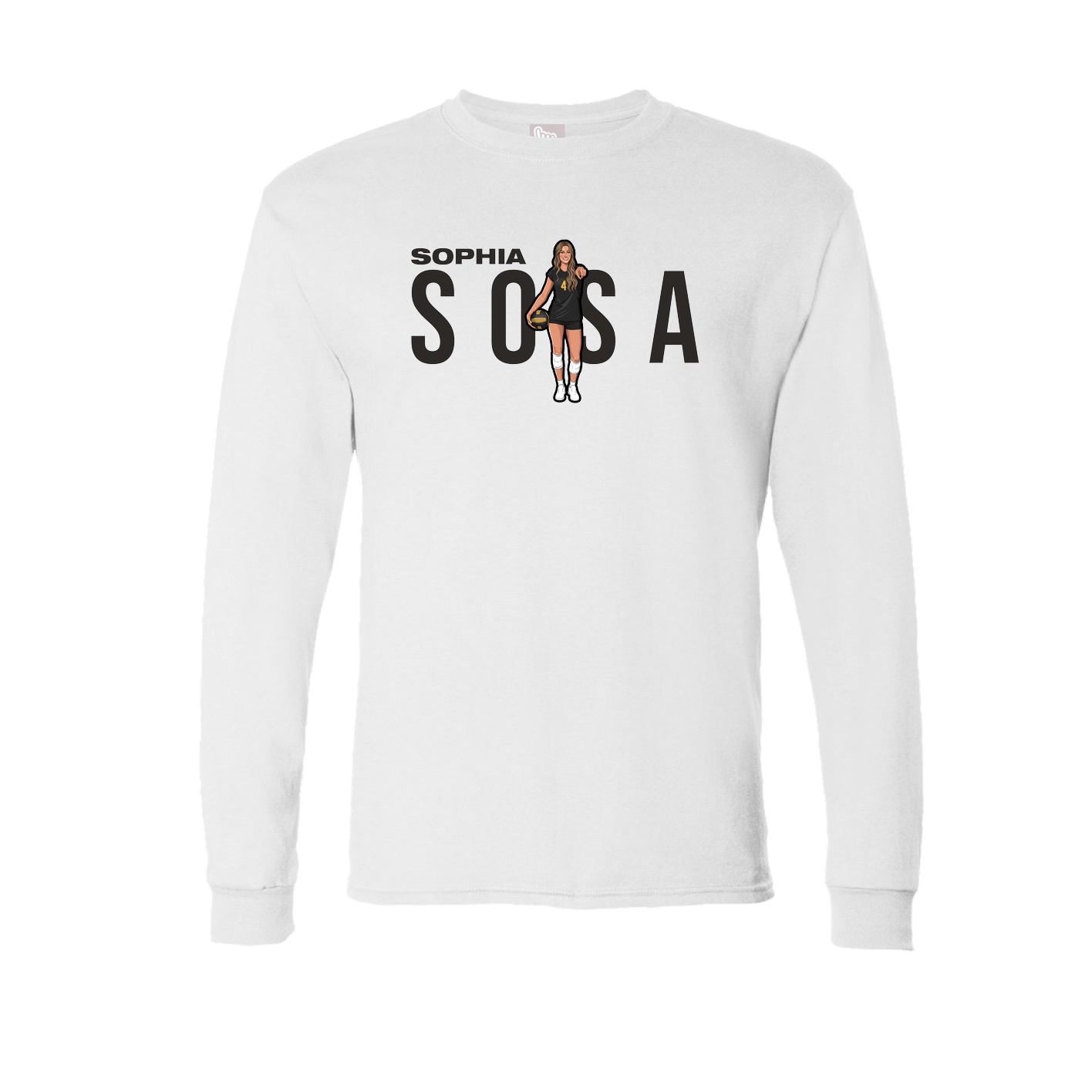 Long Sleeve Tee — Player Name in White