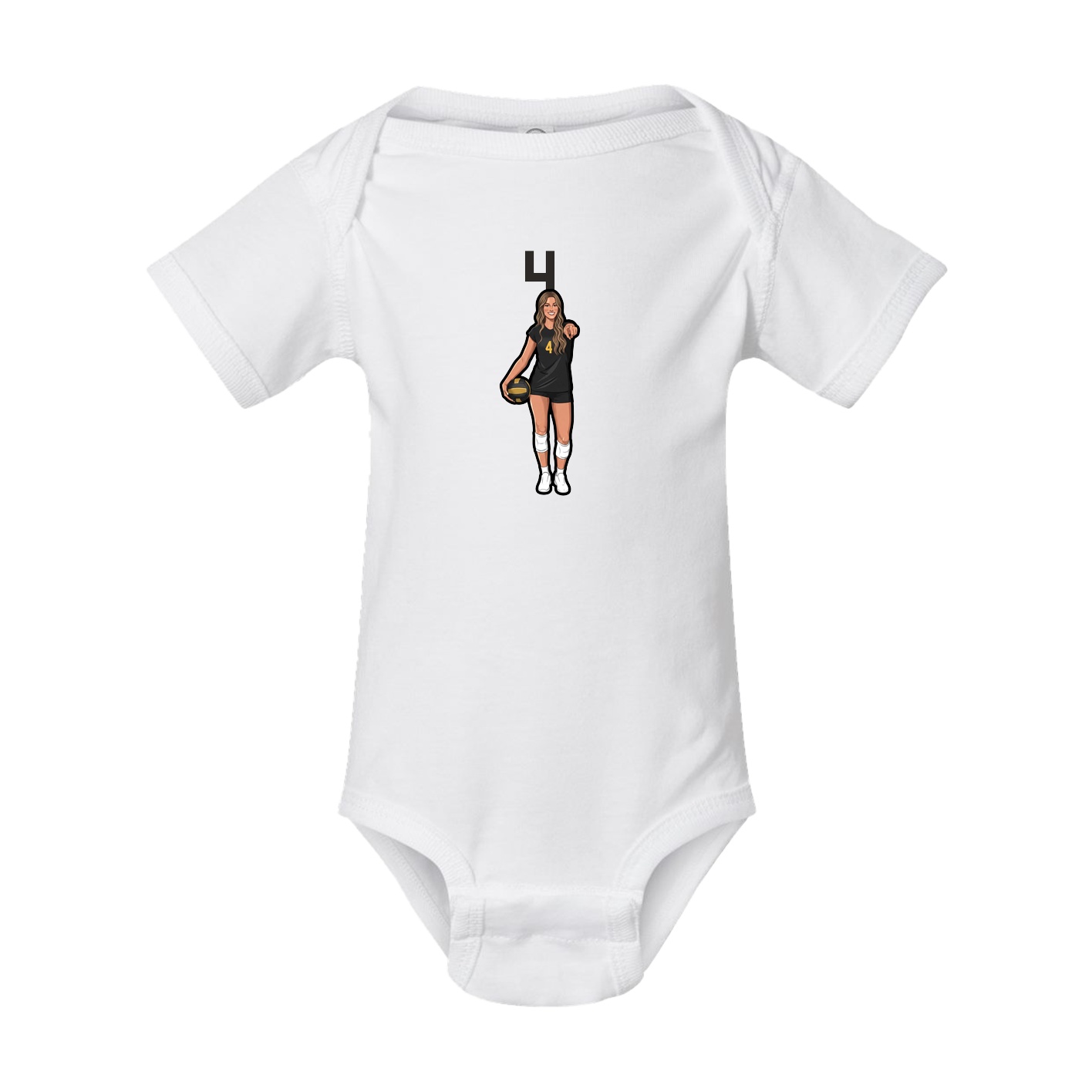 Baby Onesie — Number Top in White