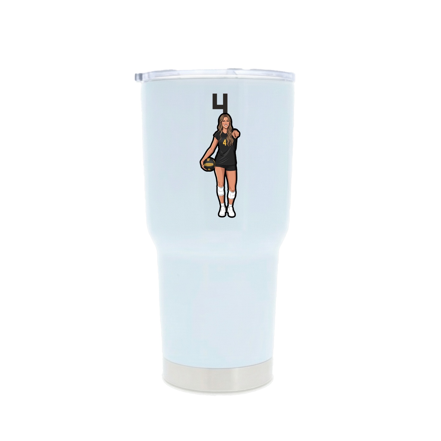 30oz Stainless Steel Tumbler — Number Top in White