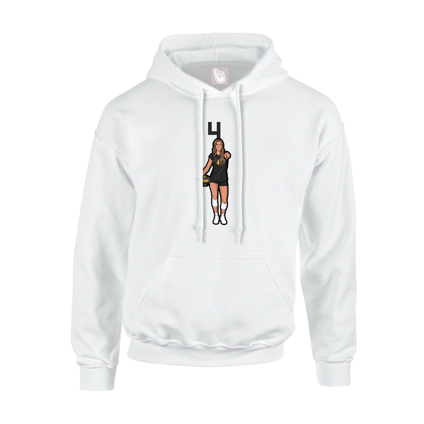 Hoodie — Number Top in White