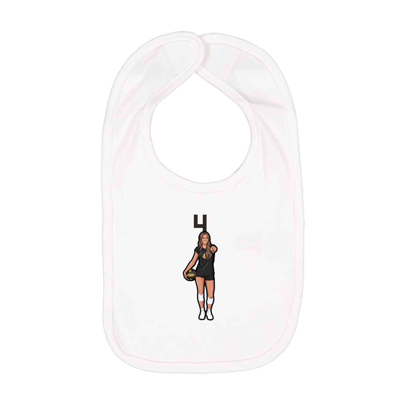 Infant Bib — Number Top in White