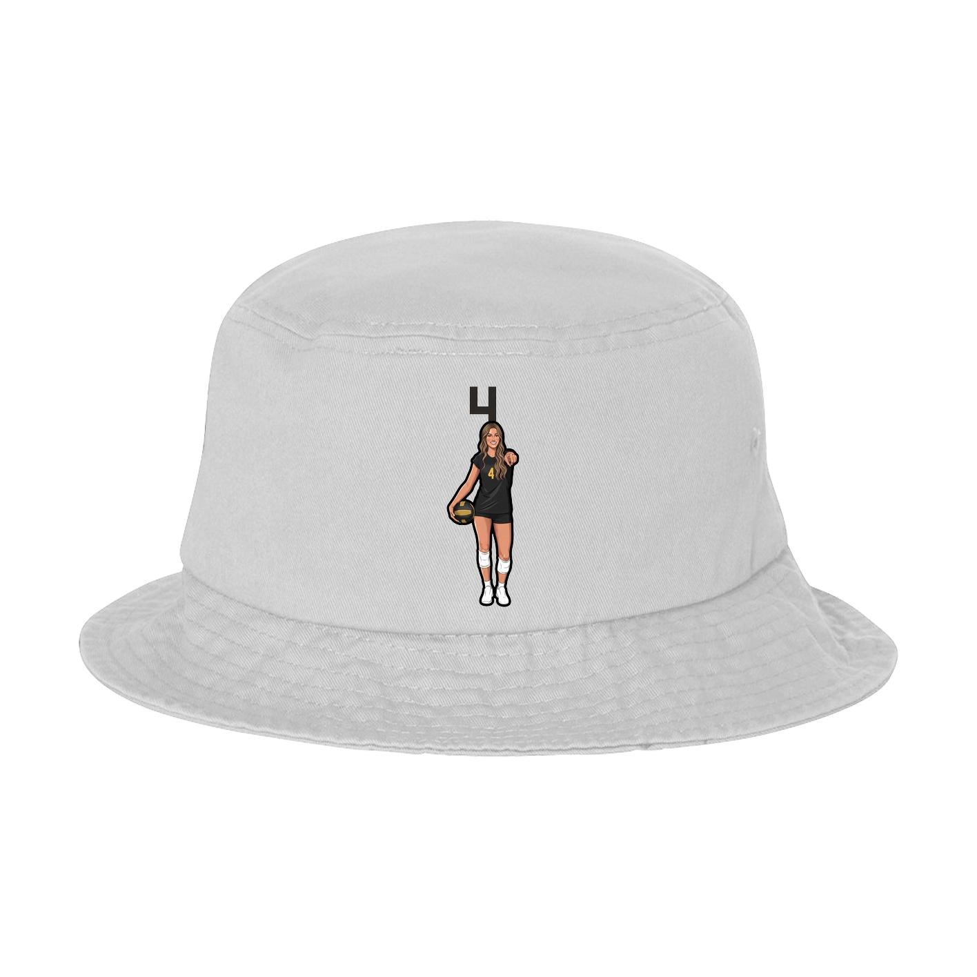 Bucket Cap — Number Top in White