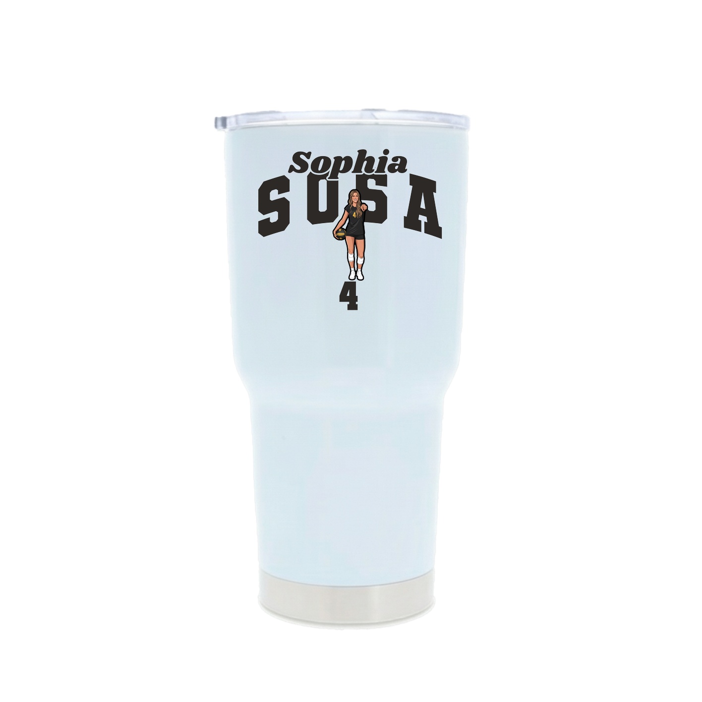 30oz Stainless Steel Tumbler — Signature Arch in White