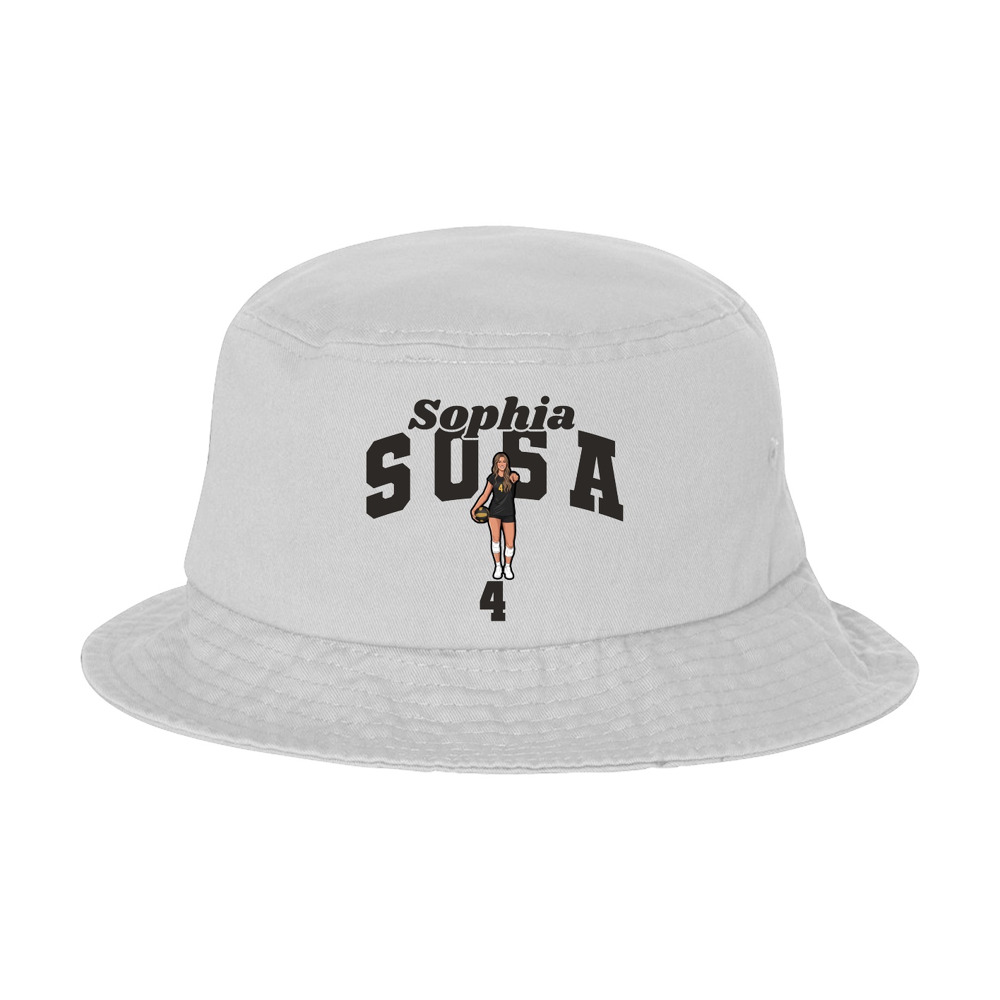 Bucket Cap — Signature Arch in White